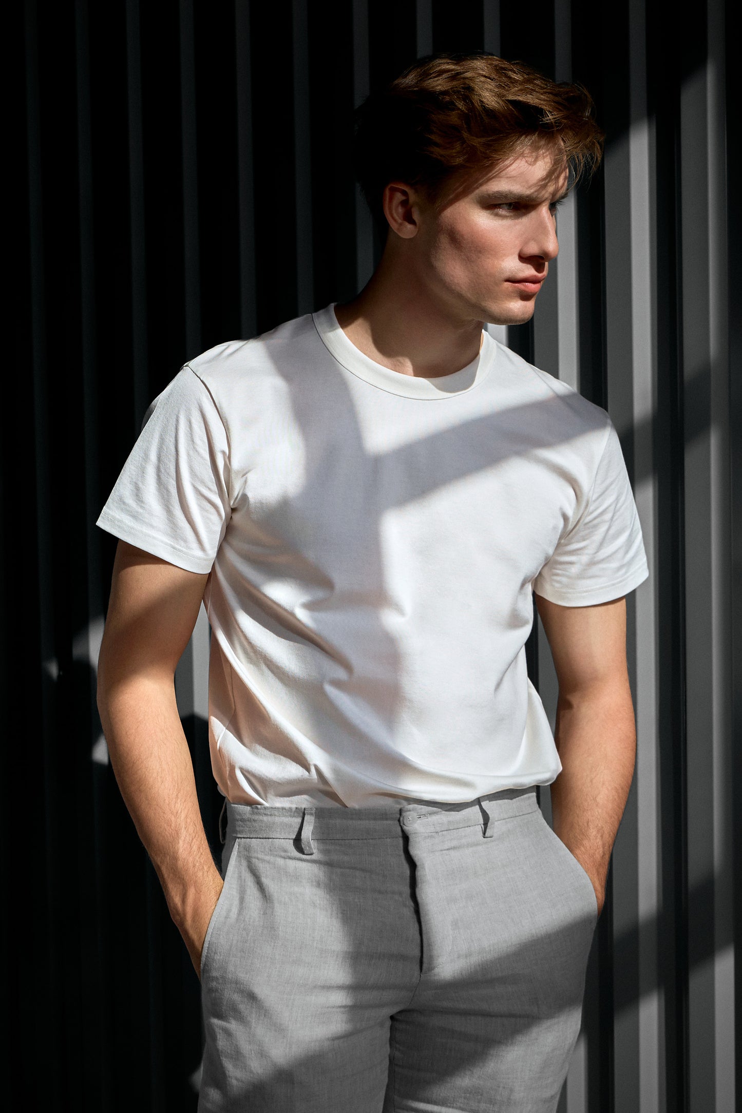 Crew Neck T-Shirt Bread & Boxers Pima Cotton White