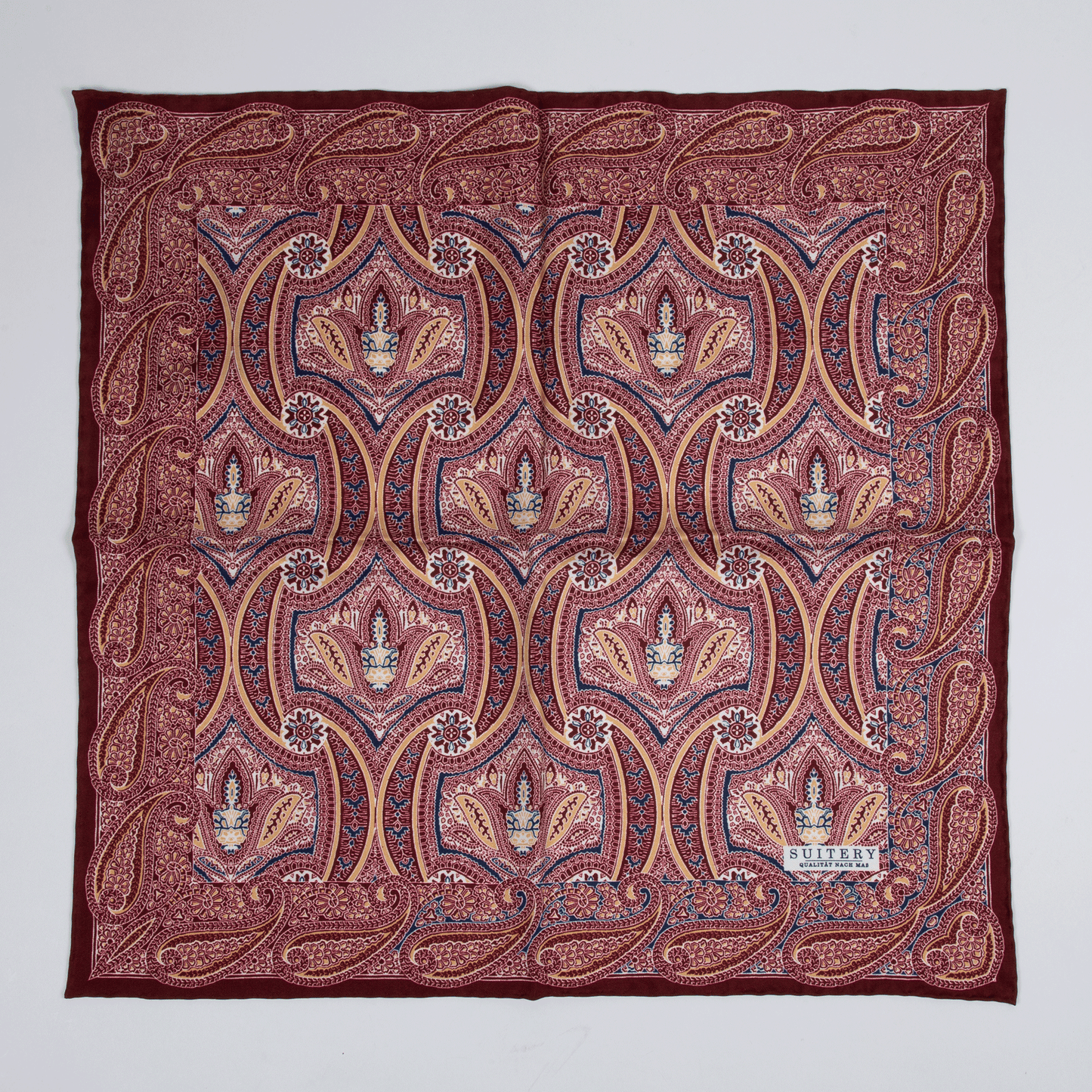 Einstecktuch Seide Fancy Bordeaux Made in England