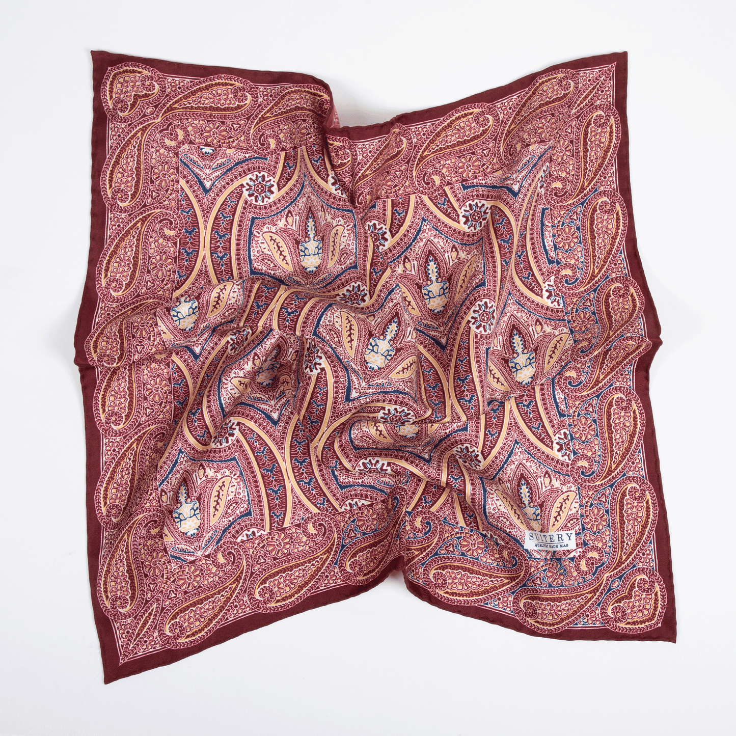 Einstecktuch Seide Fancy Bordeaux Made in England