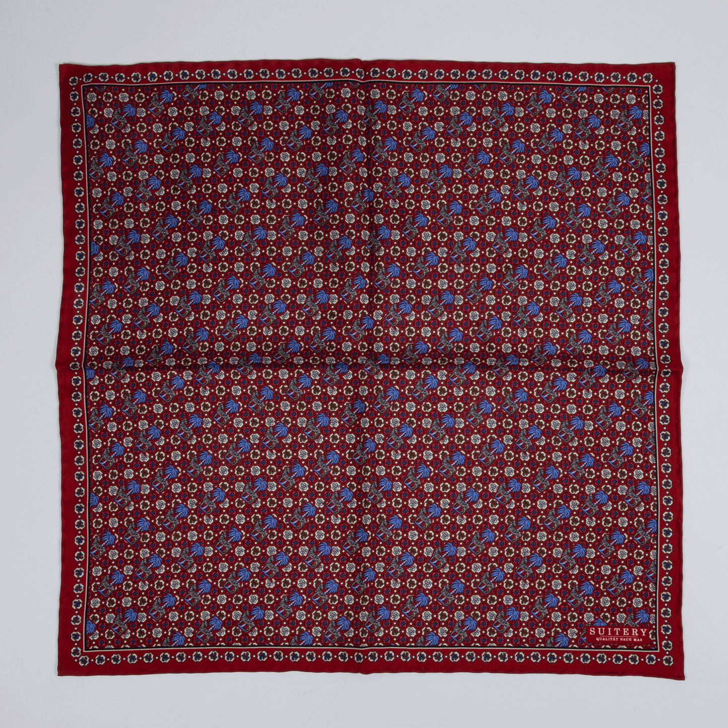 Einstecktuch Seide Print Zebra Red Made in England