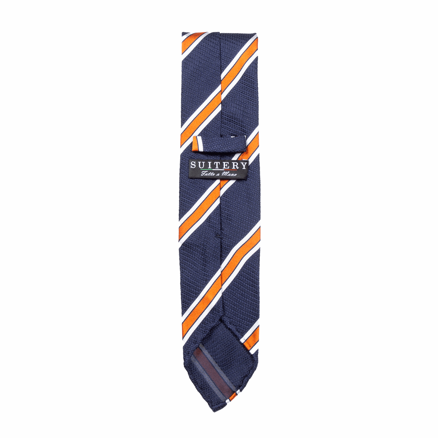 Suitery Krawatte Stripes Handrolled Made in Italy Blue Orange