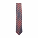 Krawatte Seide Print Medallion Made in Italy Navy Red