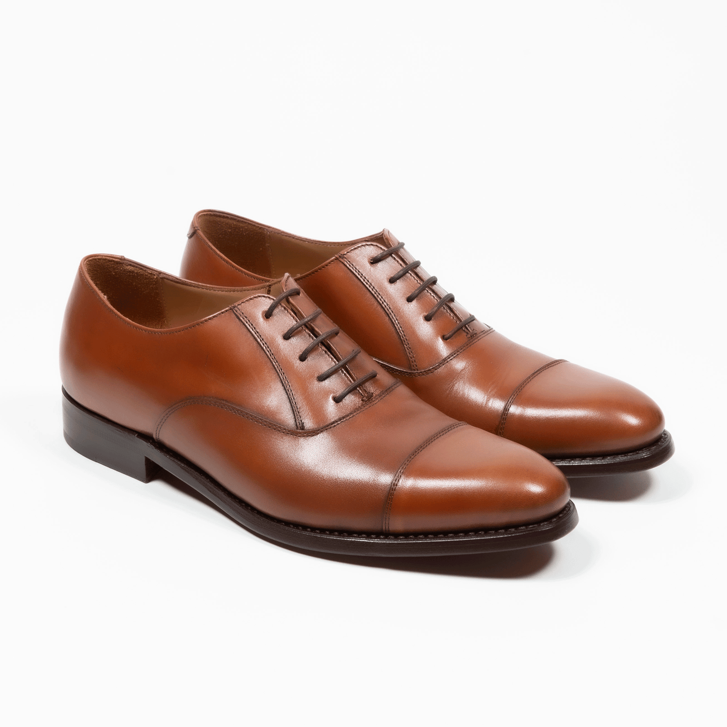 Oxford Schuhe Leder Cap Toe - Cognac - Made in Spain