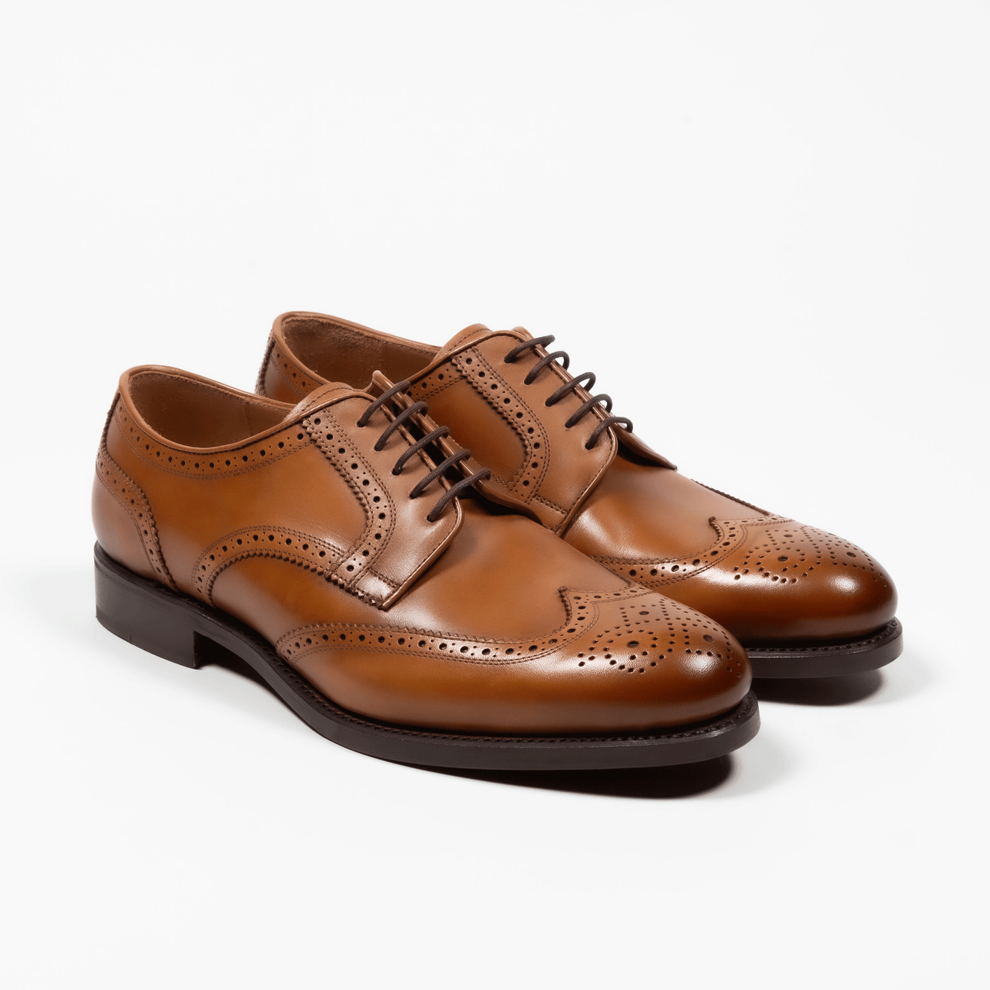 Oxford Schuhe Leder Budapester - Cognac - Made in Spain