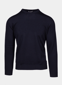 Rundhals Pullover Merinowolle Navy