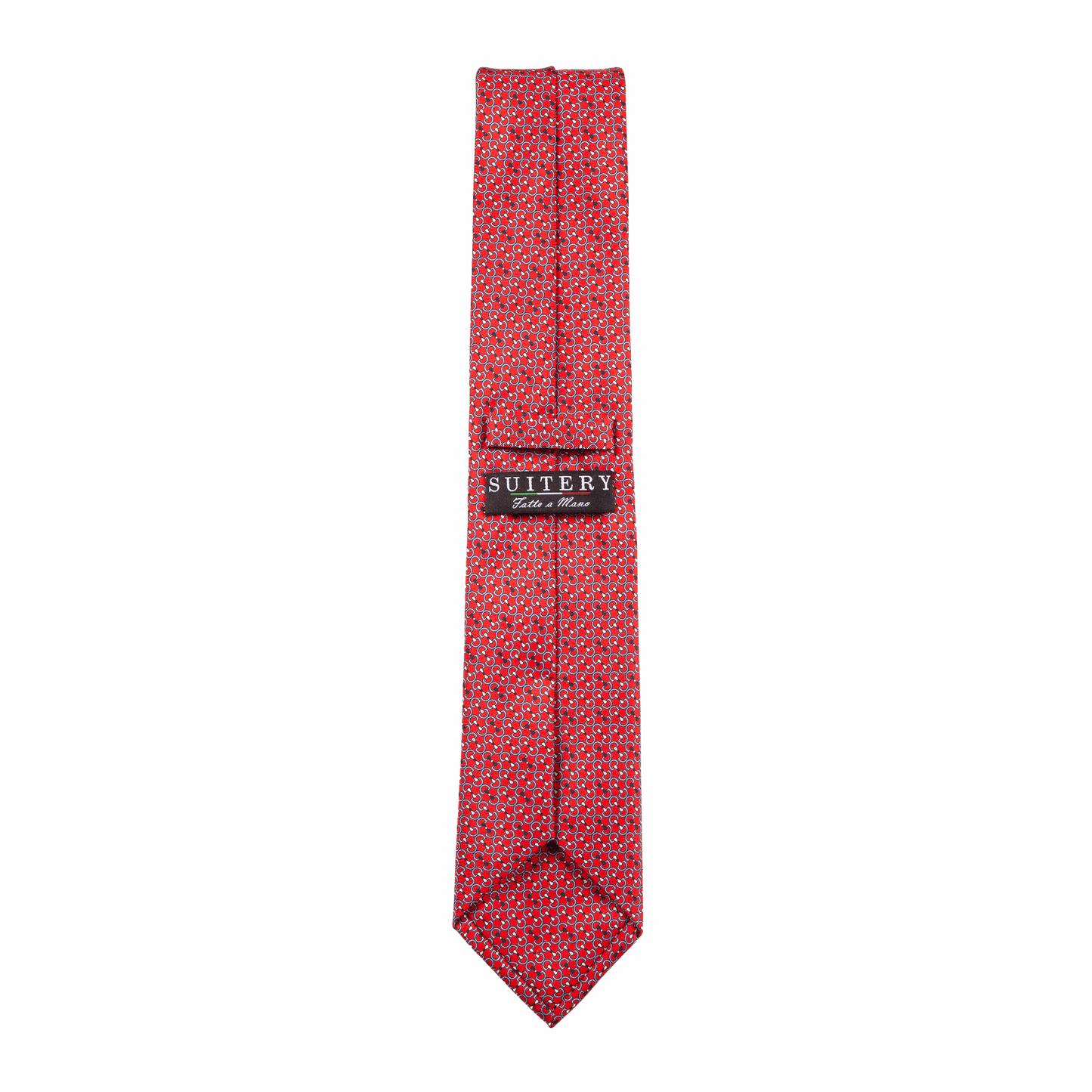 Krawatte Seide Print Chain Made in Italy Red