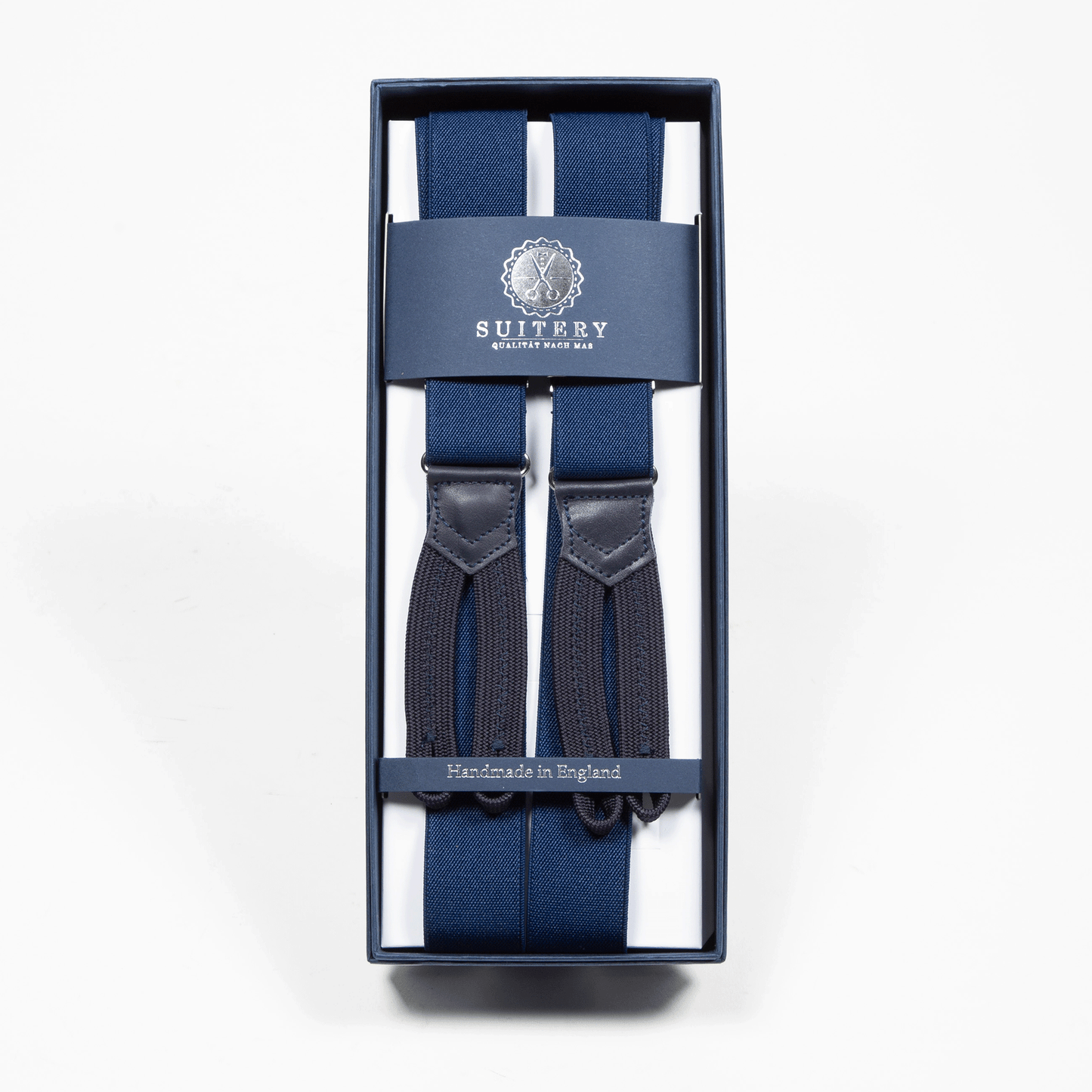 Geknöpfte Hosenträger schmal Navy