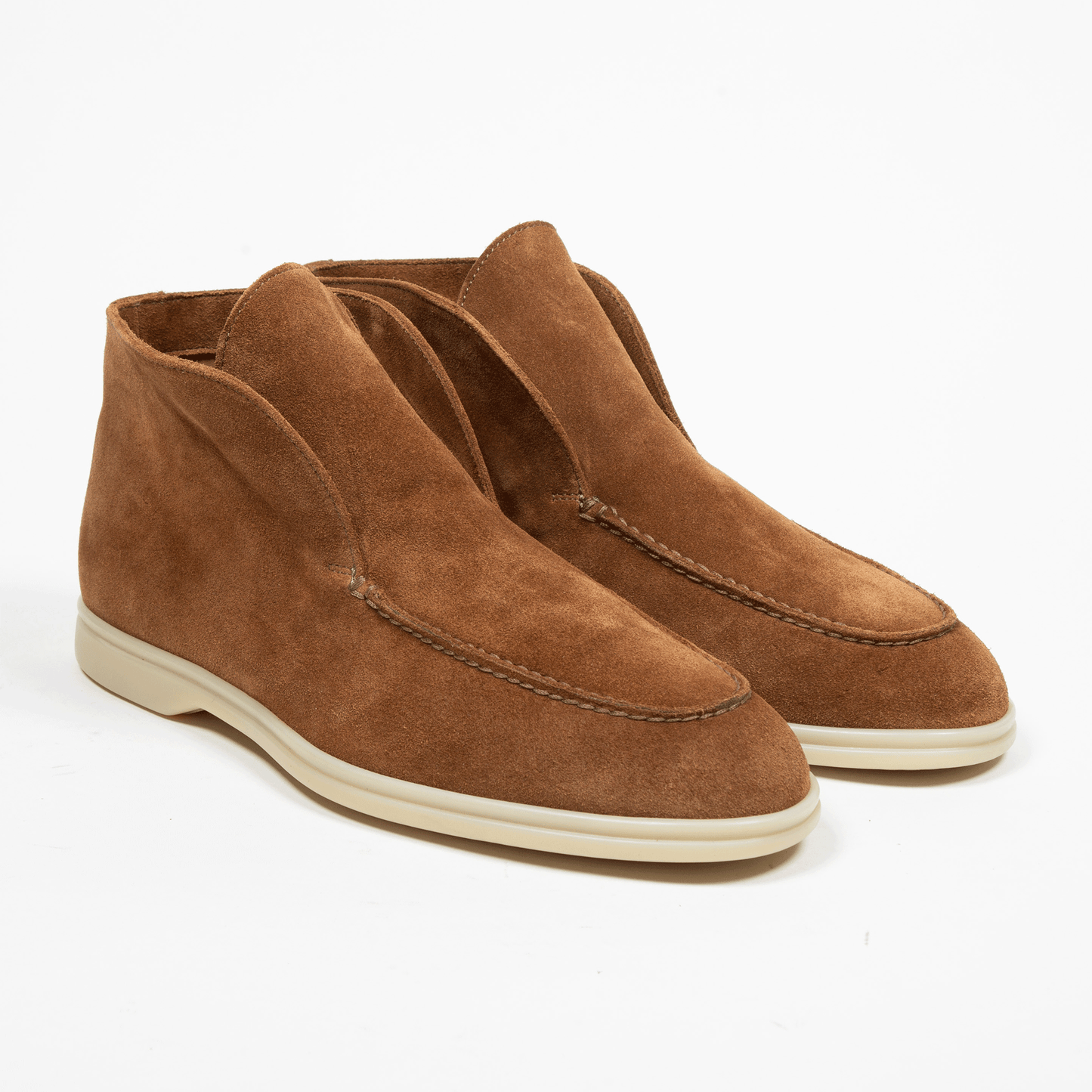 Hightop Loafer Velours Leder Brown - Schuhe