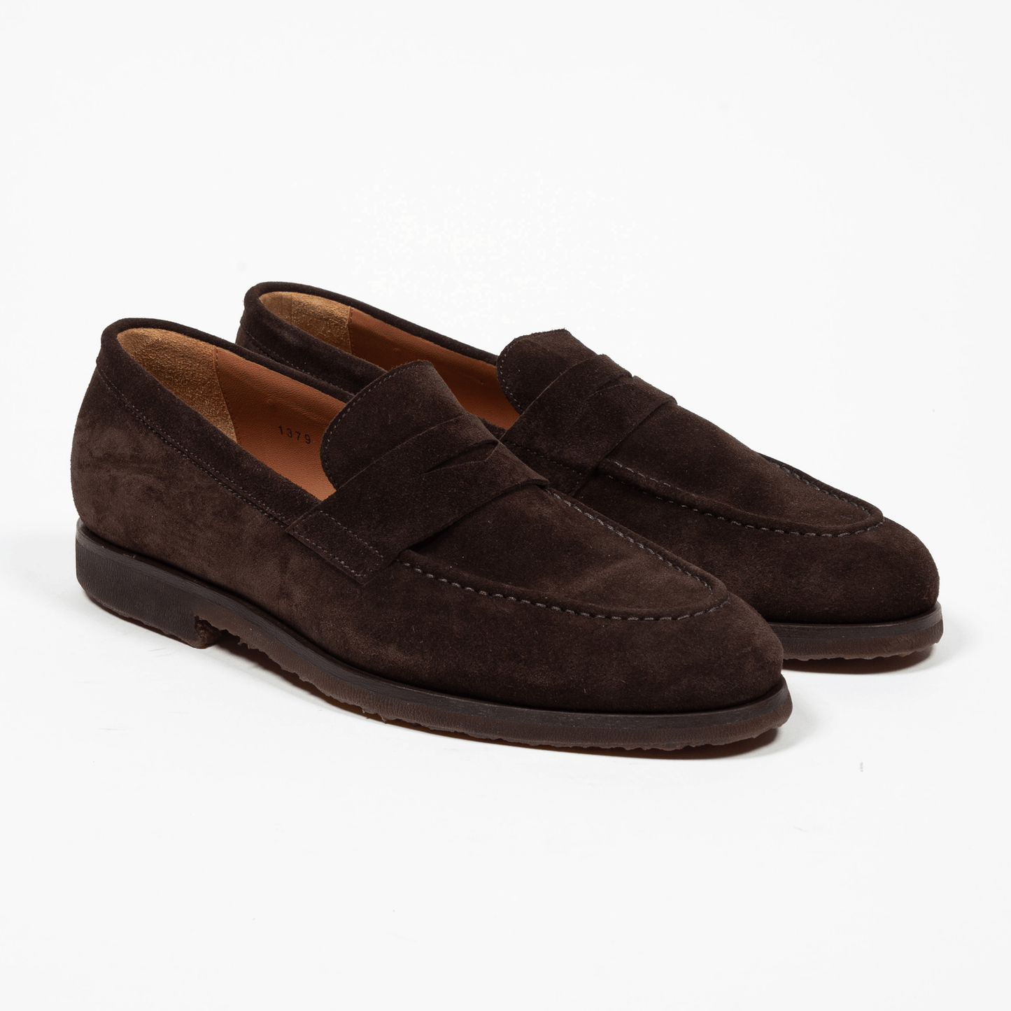 Antonio Maurizi Penny Loafer Velours Leder Latexsohle Café - Schuhe
