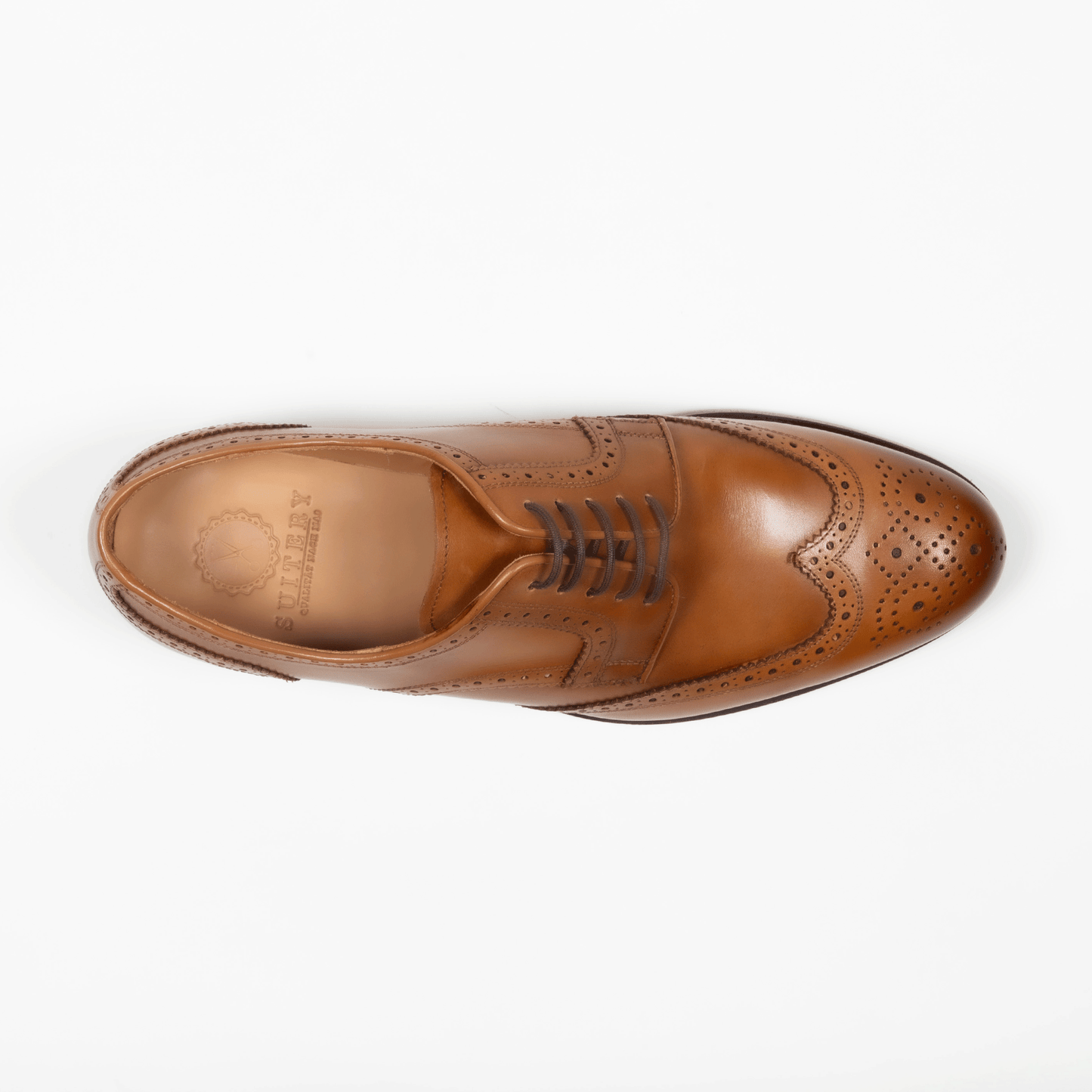 Oxford Schuhe Leder Budapester - Cognac - Made in Spain