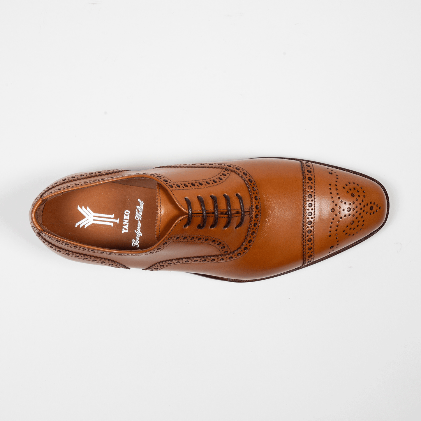 Yanko Oxford Schuhe Budapester Cognac