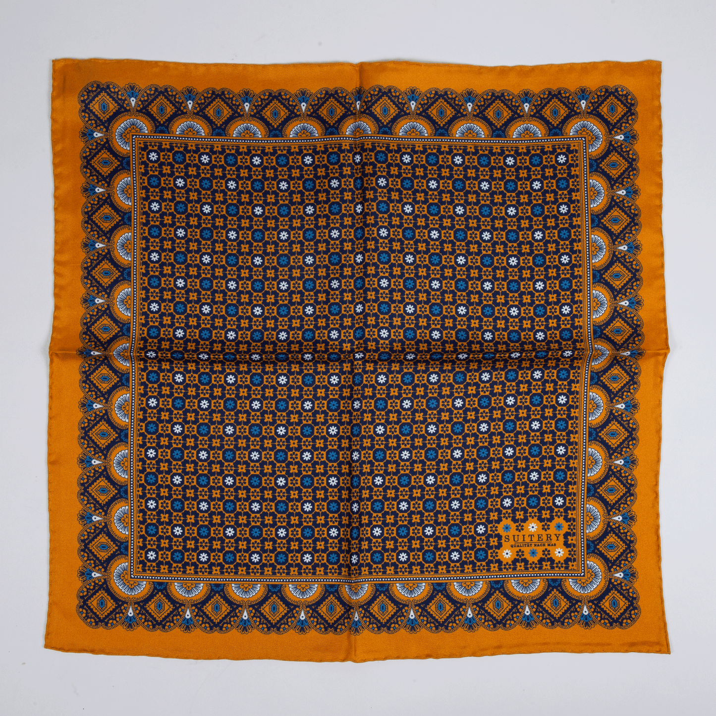 Einstecktuch Seide Stars Orange Made in England