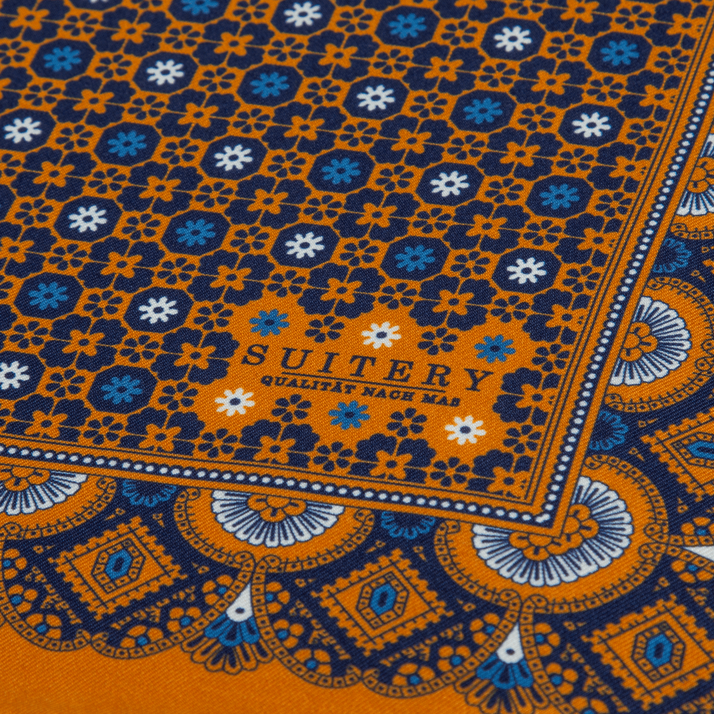 Einstecktuch Seide Stars Orange Made in England