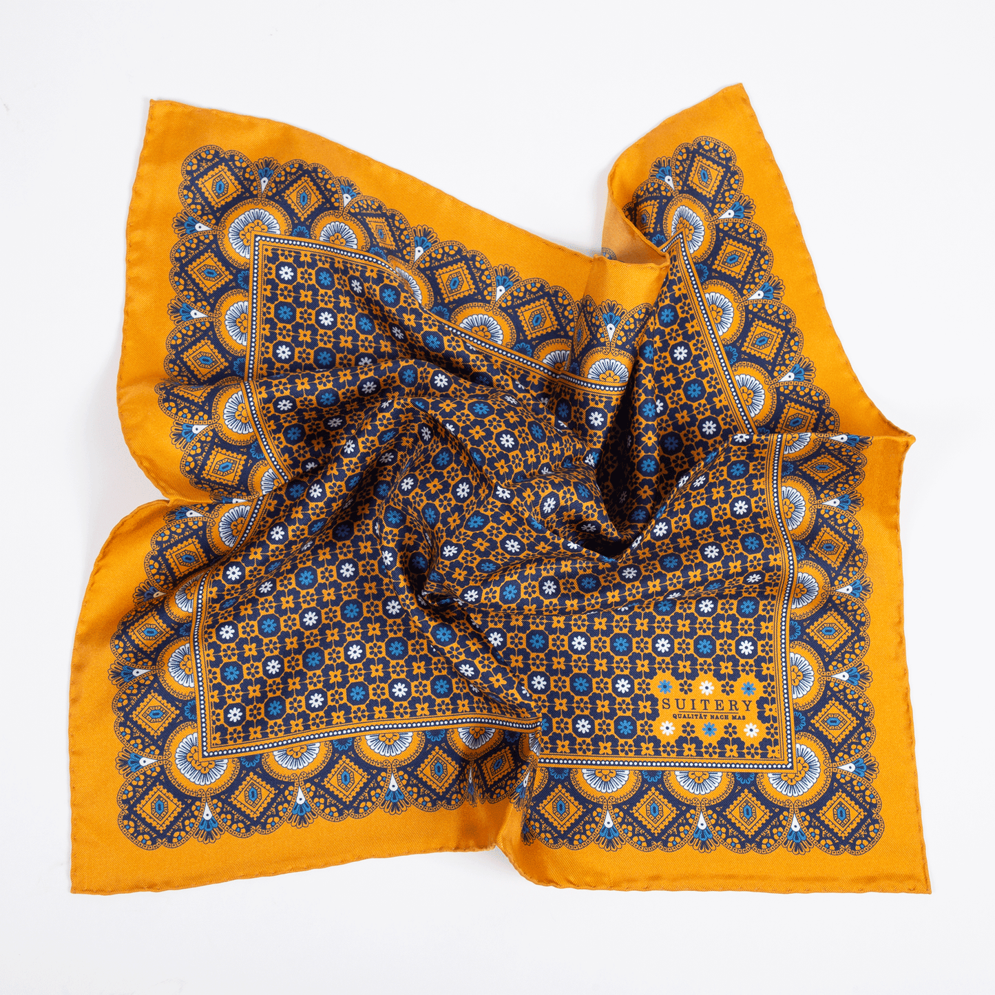 Einstecktuch Seide Stars Orange Made in England