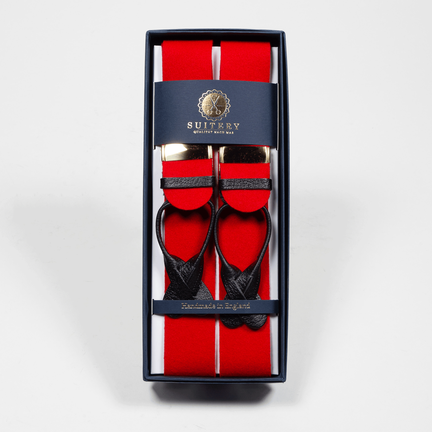 Geknöpfte Hosenträger Felt Red Gold