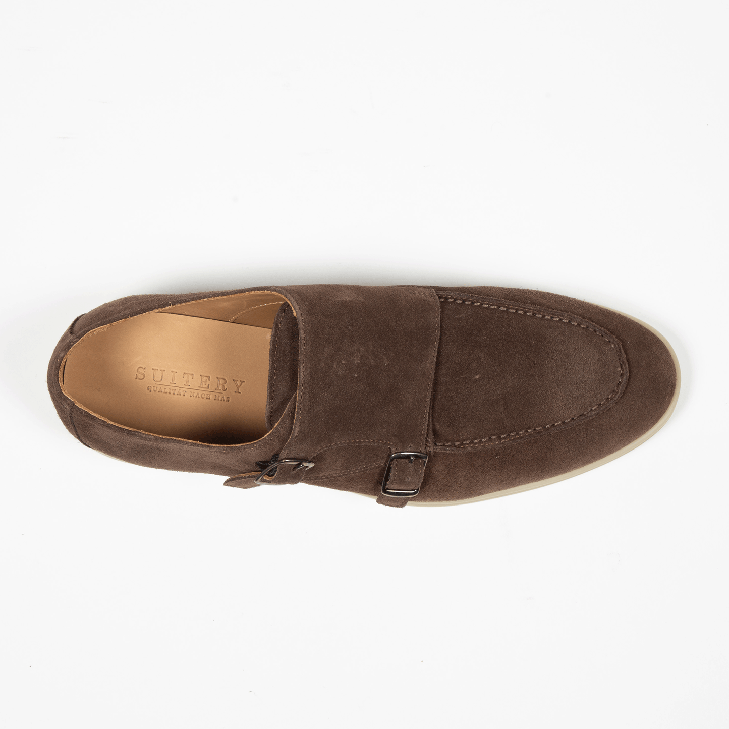 Double Monk Velours Leder Café