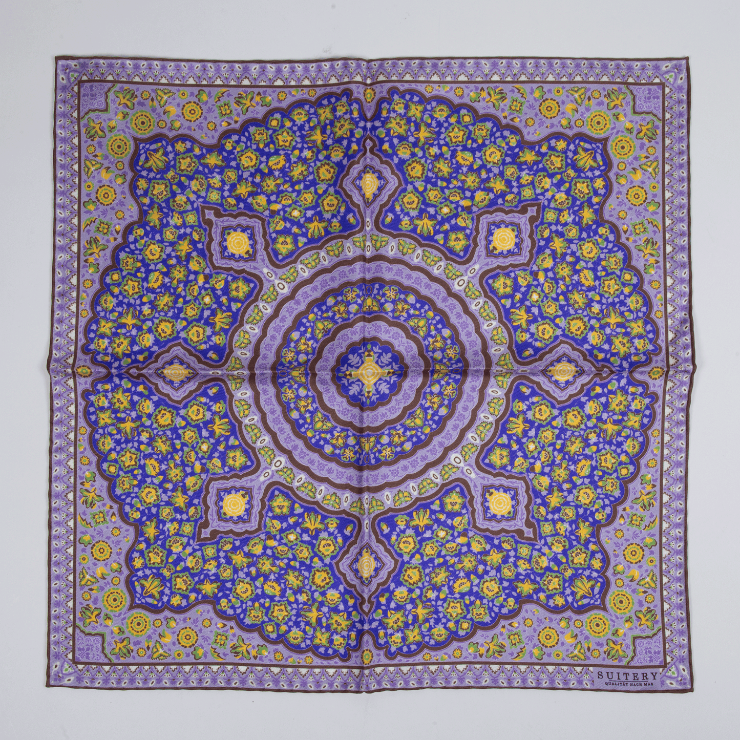 Einstecktuch Seide Mandala Lila Made in England