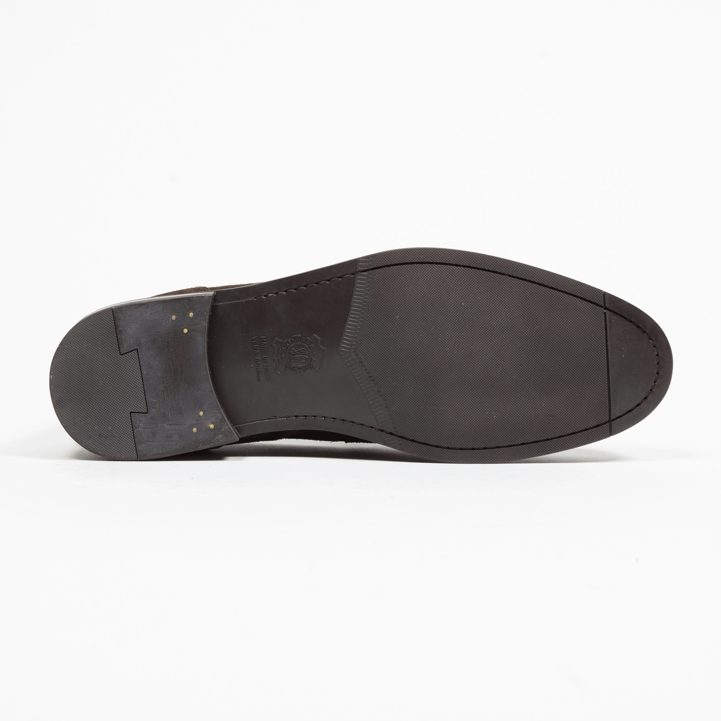 Antonio Maurizi Penny Loafer Velours Leder Gummisohle Café - Schuhe
