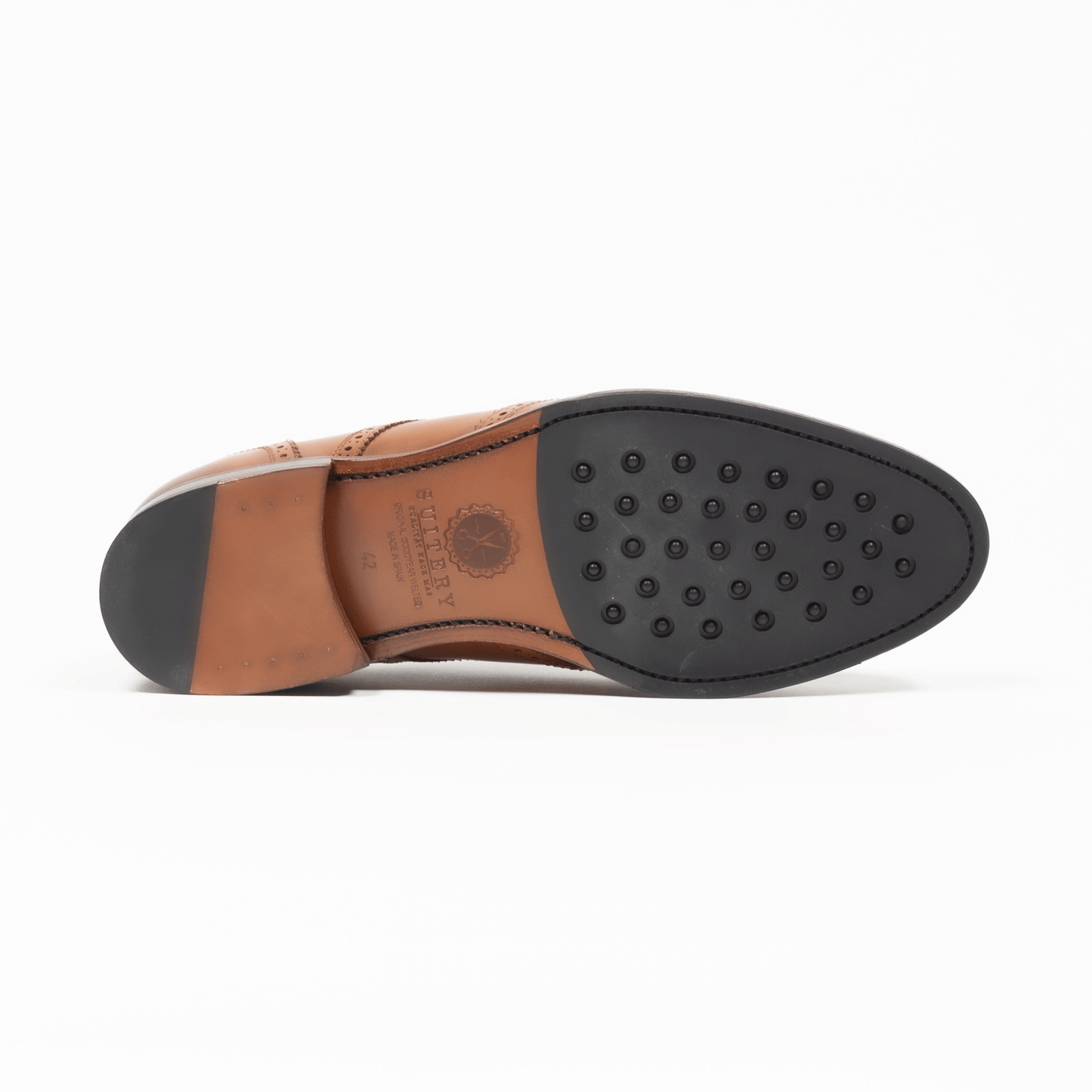 Oxford Schuhe Leder Budapester - Cognac - Made in Spain