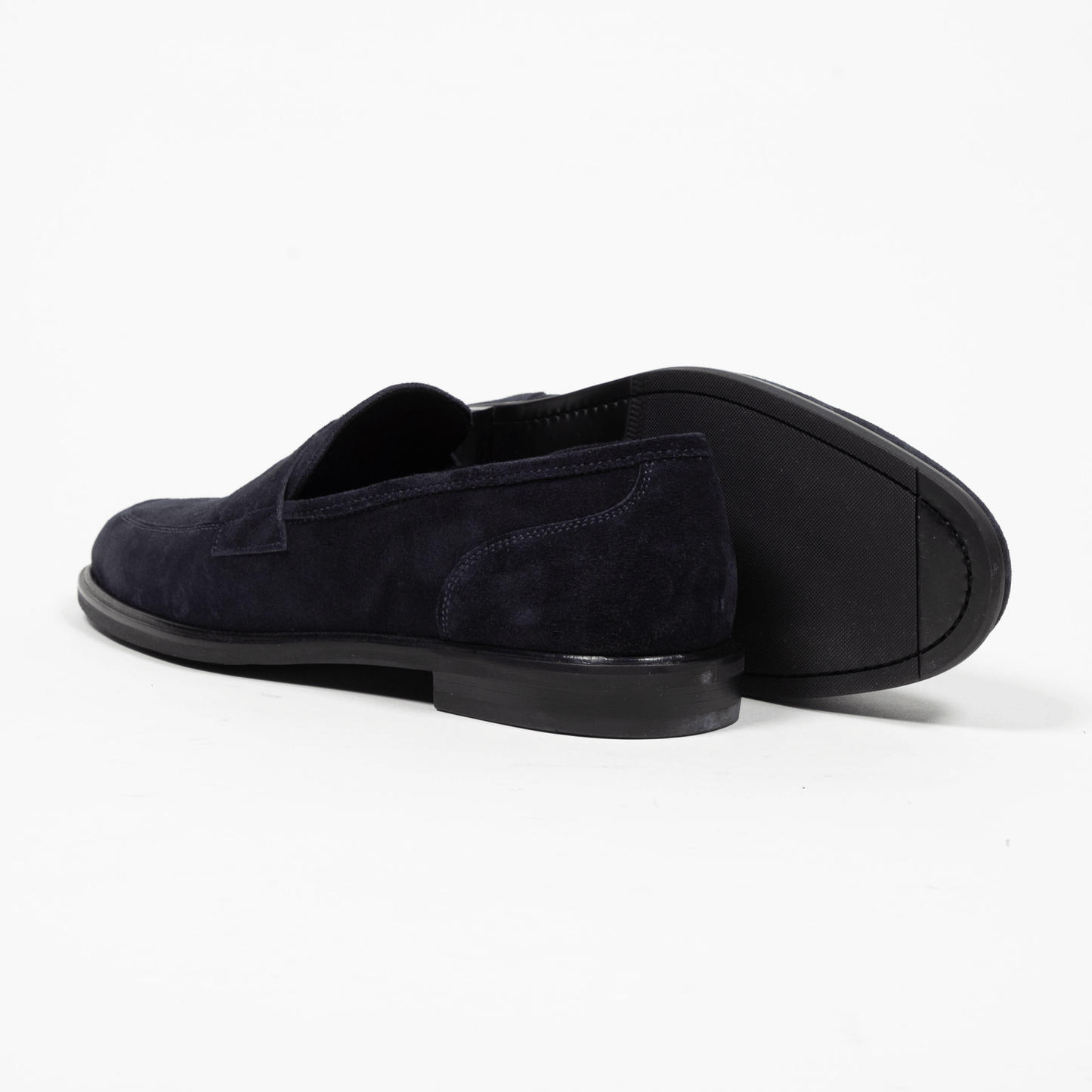 Antonio Maurizi Penny Loafer Velours Leder Gummisohle Navy - Schuhe