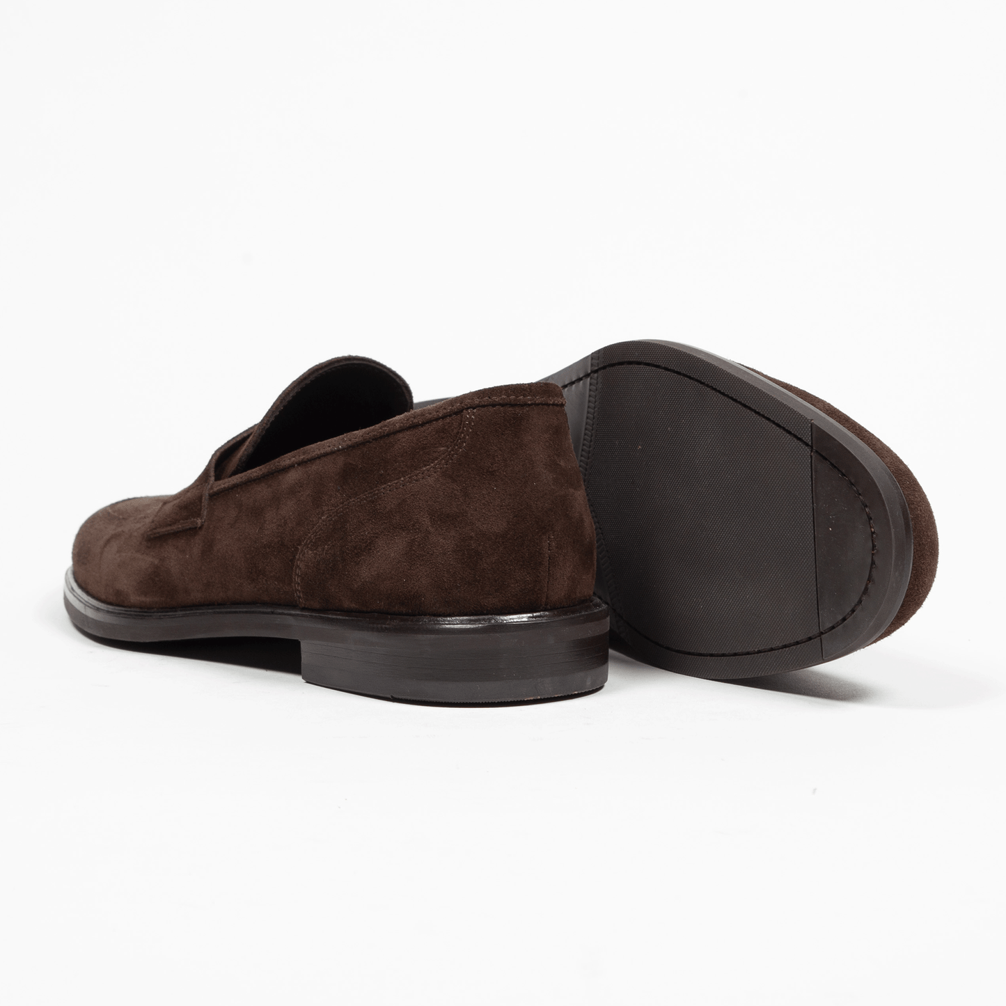 Antonio Maurizi Penny Loafer Velours Leder Gummisohle Café - Schuhe