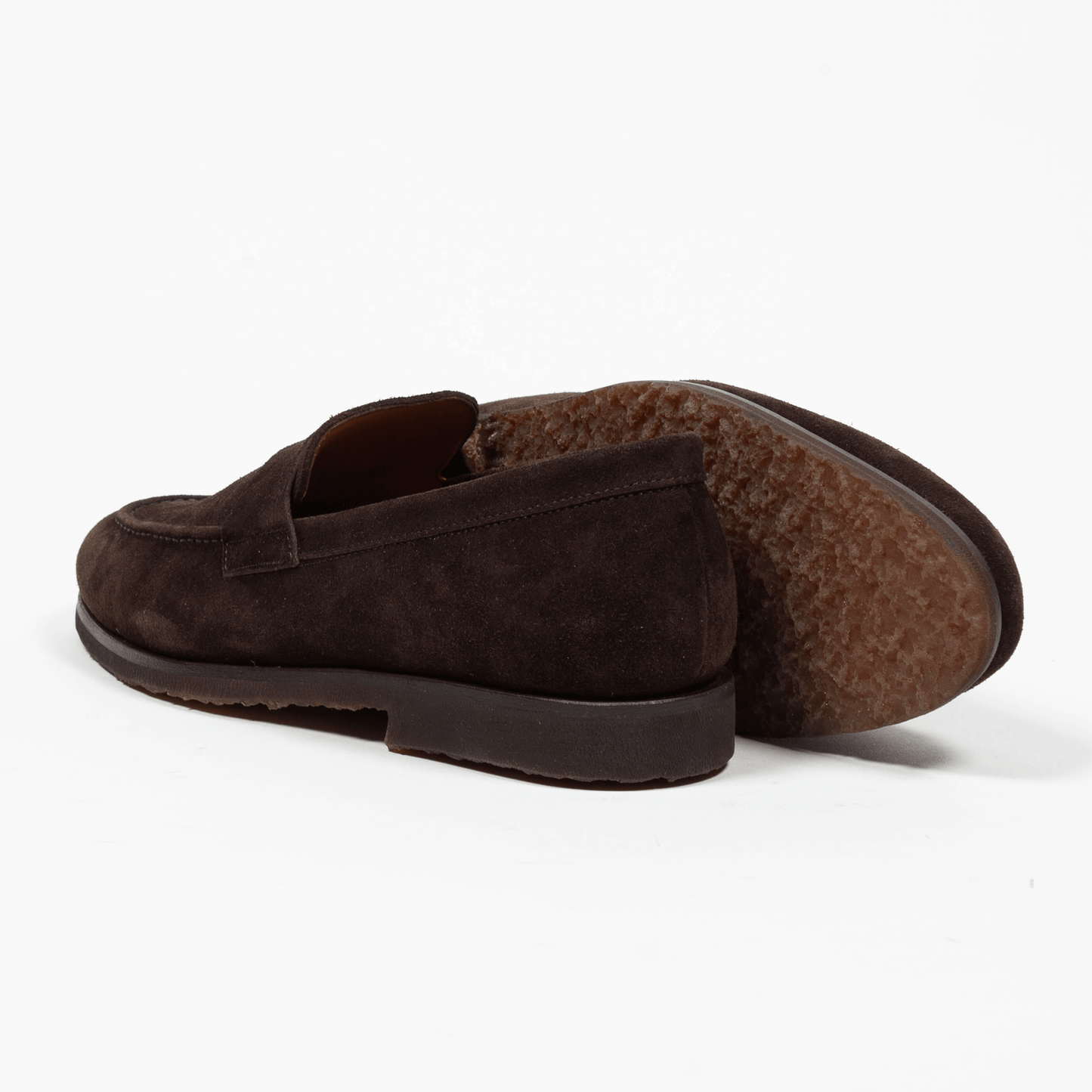 Antonio Maurizi Penny Loafer Velours Leder Latexsohle Café - Schuhe