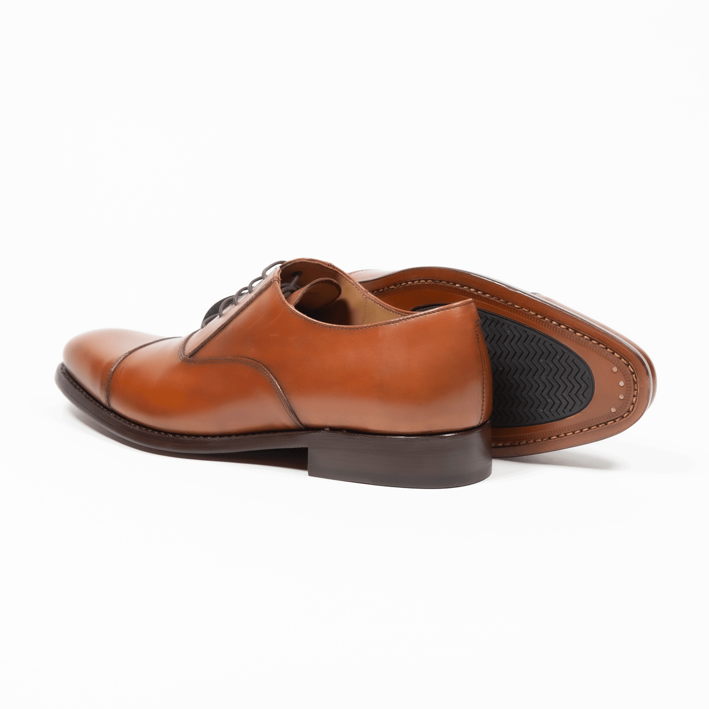Oxford Schuhe Leder Cap Toe - Cognac - Made in Spain