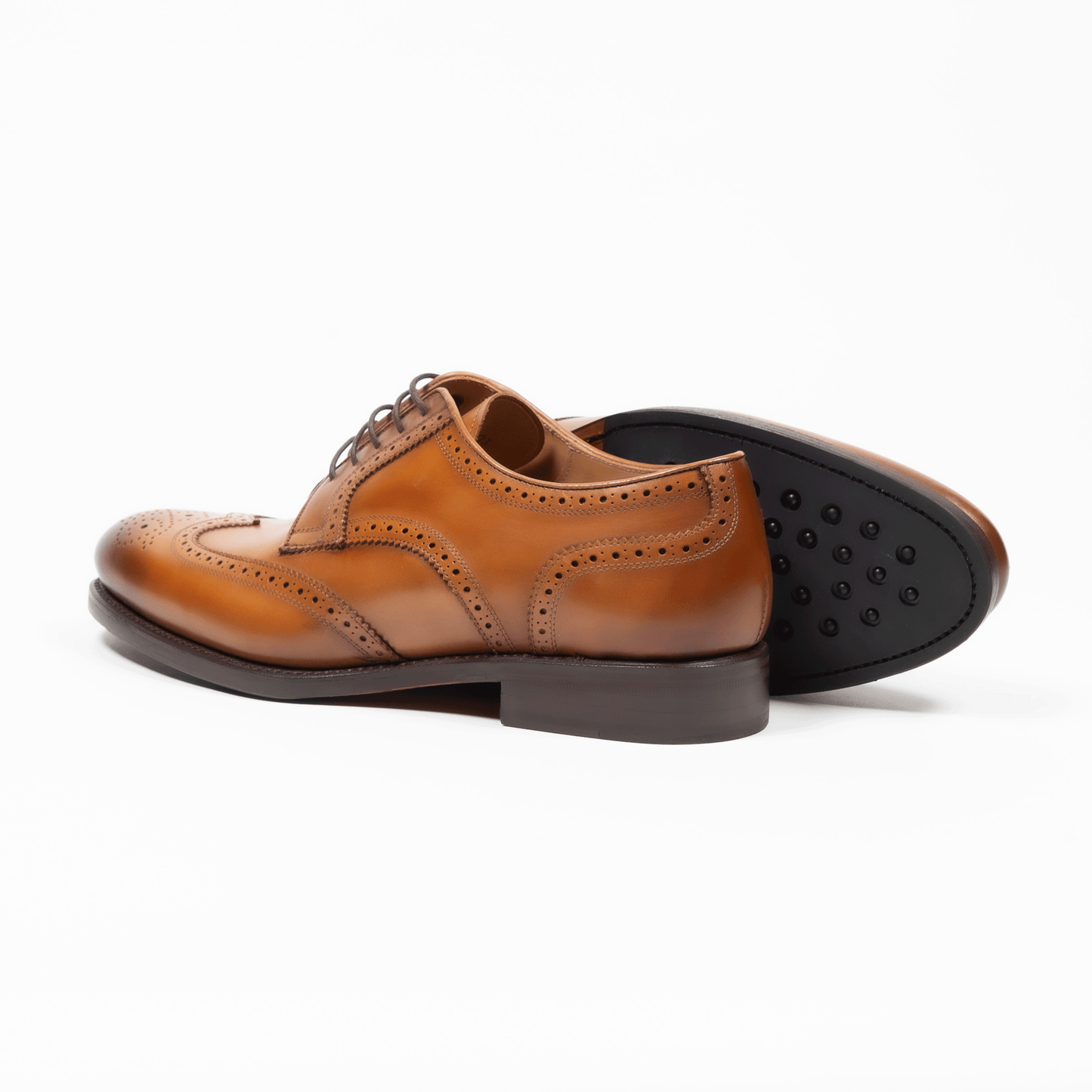 Oxford Schuhe Leder Budapester - Cognac - Made in Spain