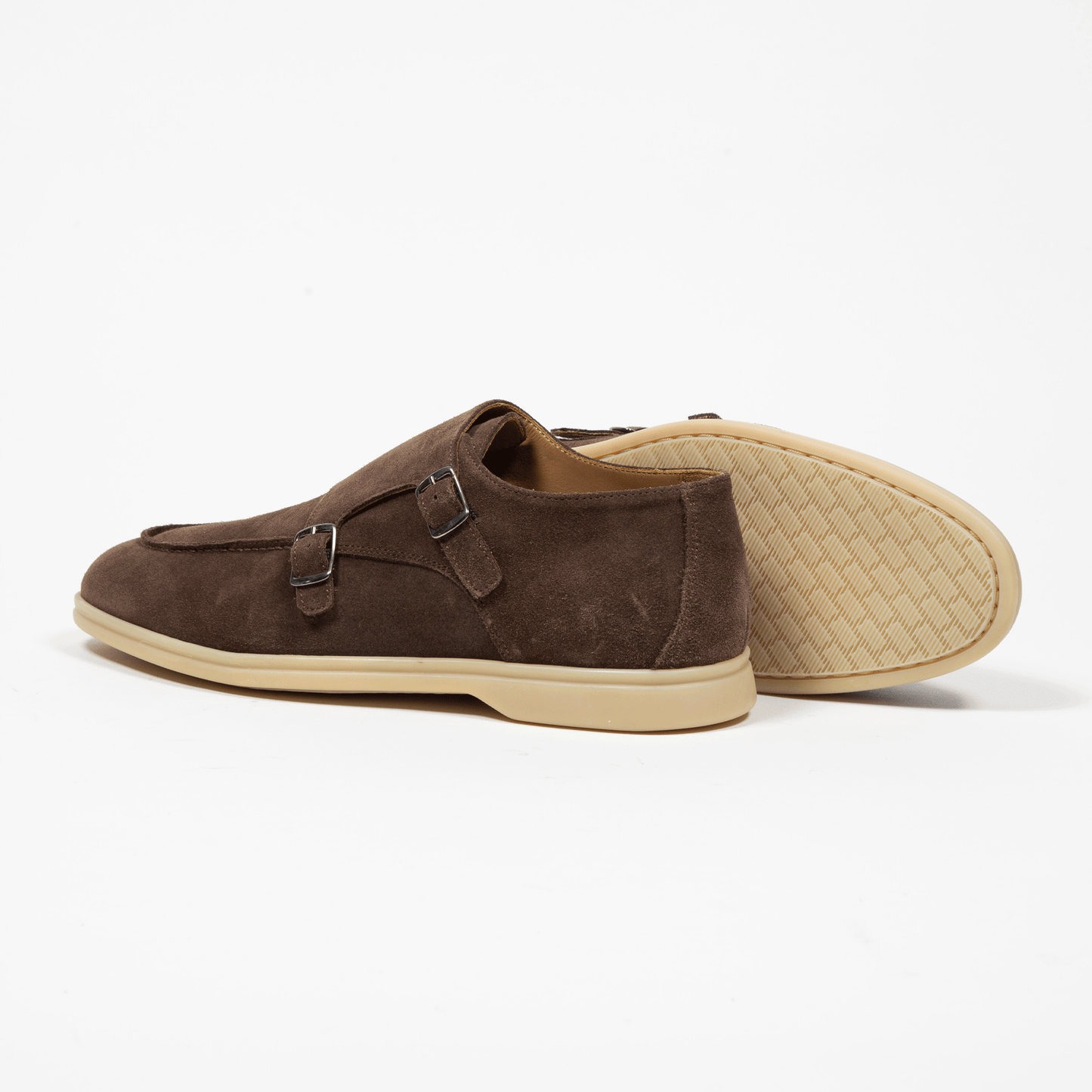 Double Monk Velours Leder Café