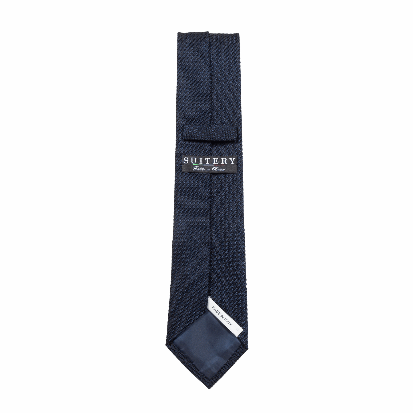 Krawatte Seide Grenadine Tipped Made in Italy Navy
