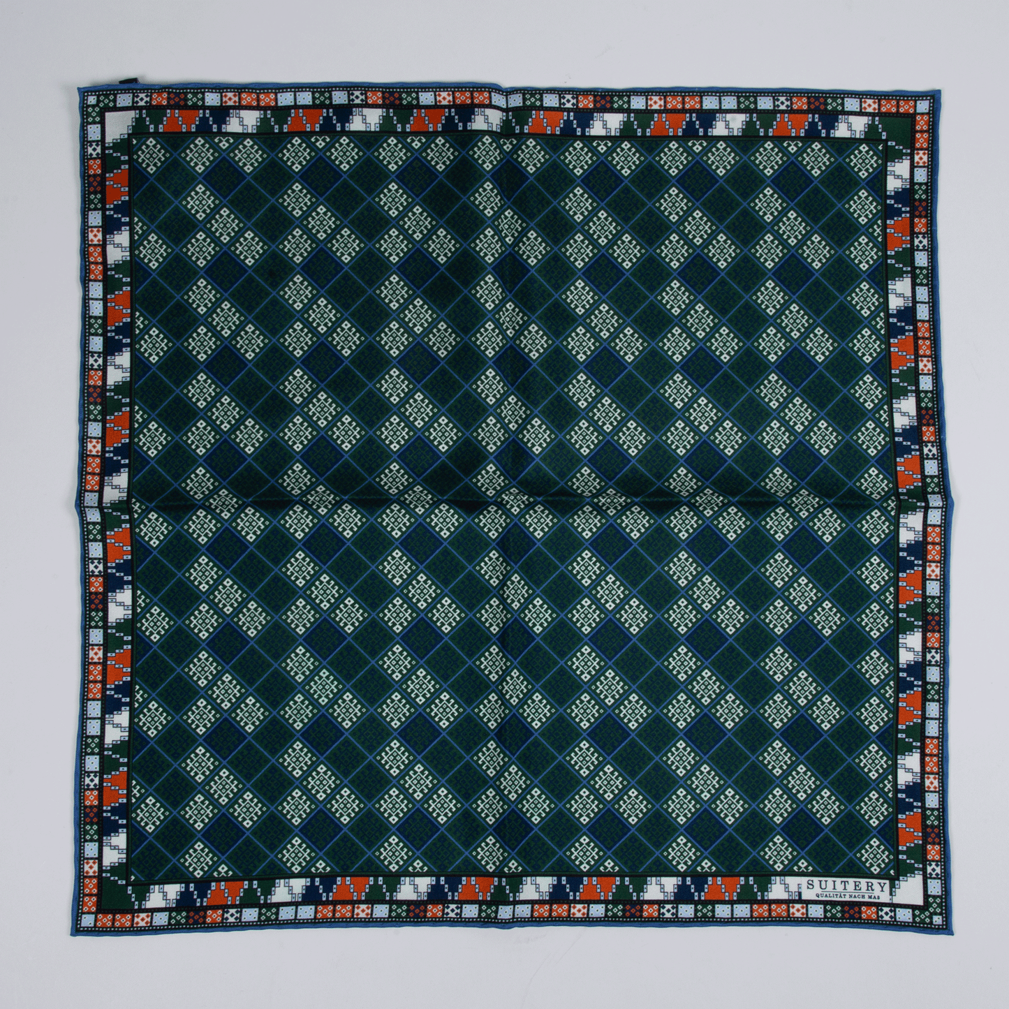 Einstecktuch Seide Mosaik Green Made in England