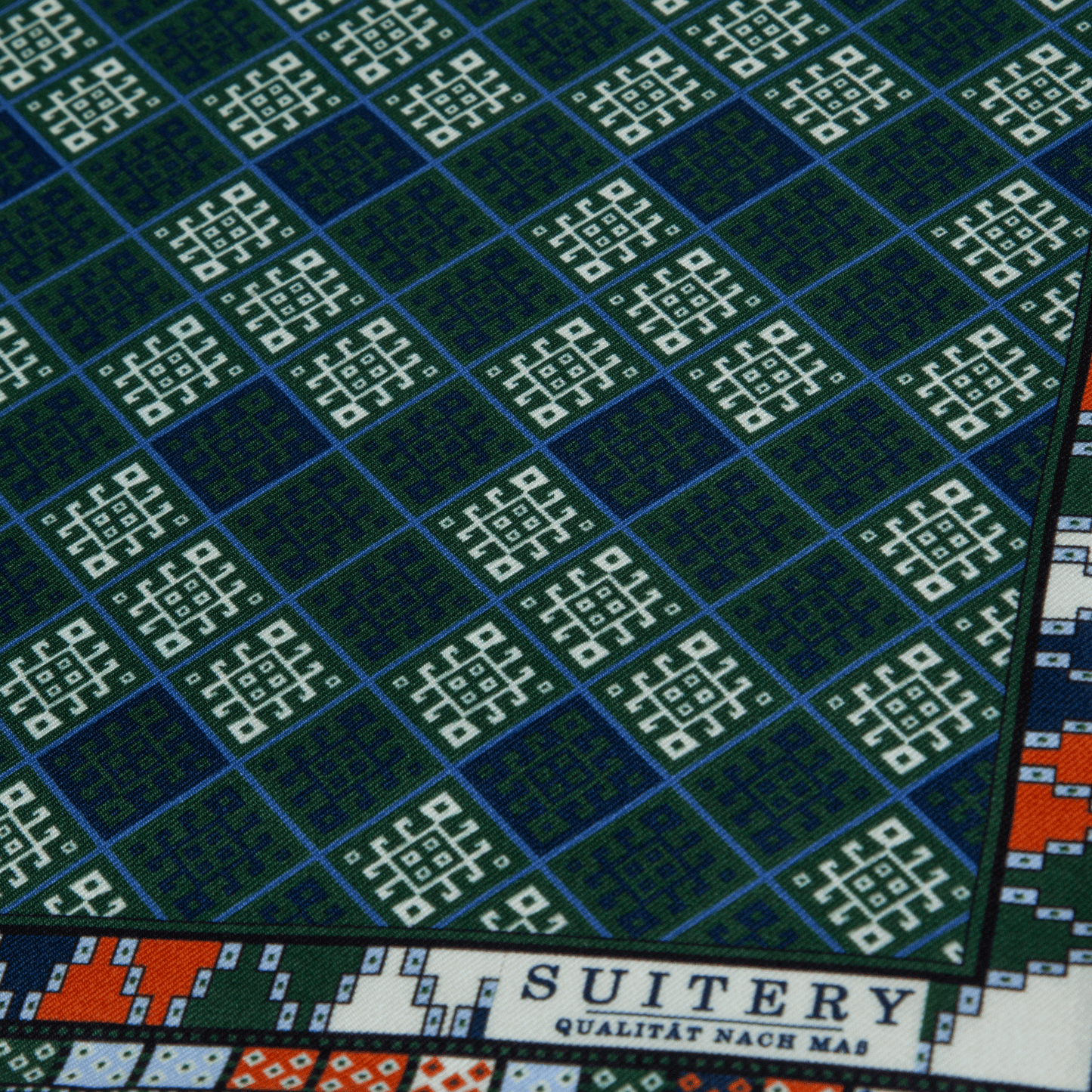 Einstecktuch Seide Mosaik Green Made in England