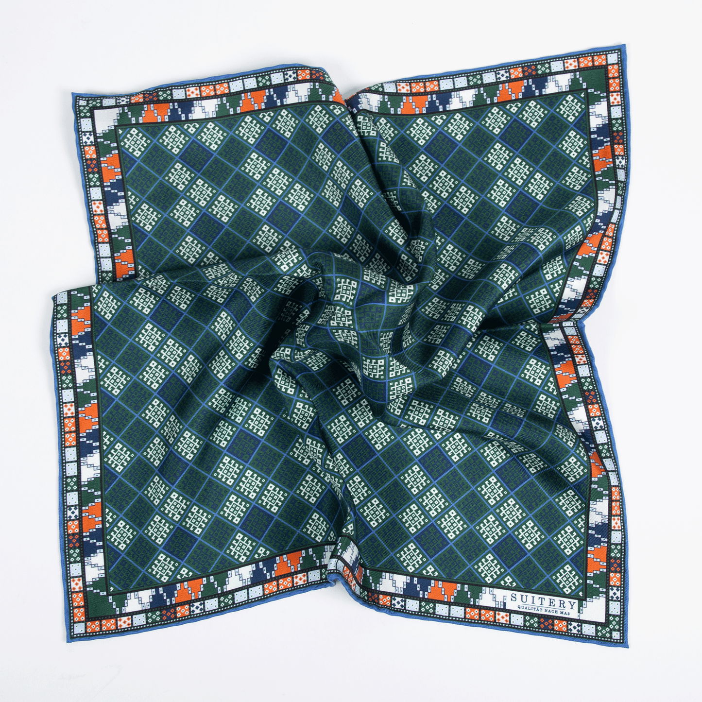 Einstecktuch Seide Mosaik Green Made in England