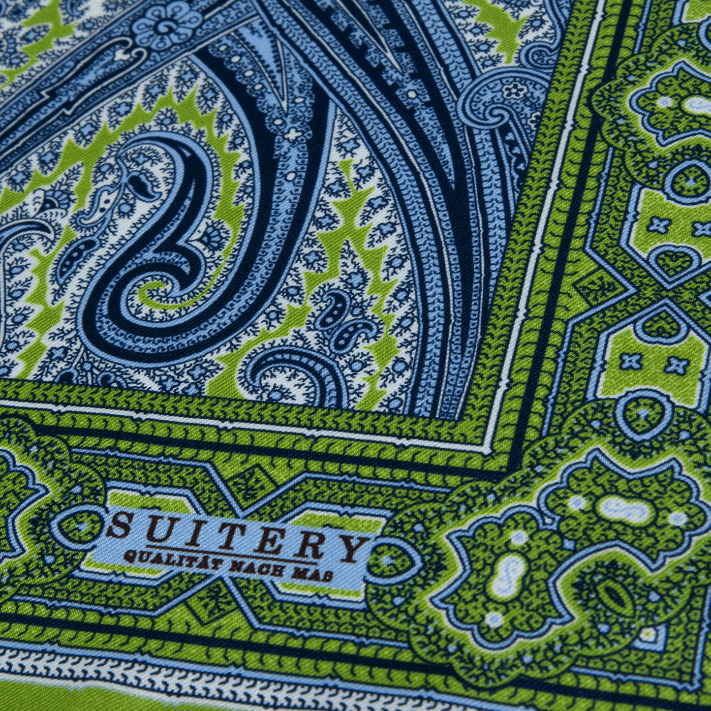 Einstecktuch Seide Paisley Lime Pie Made in England