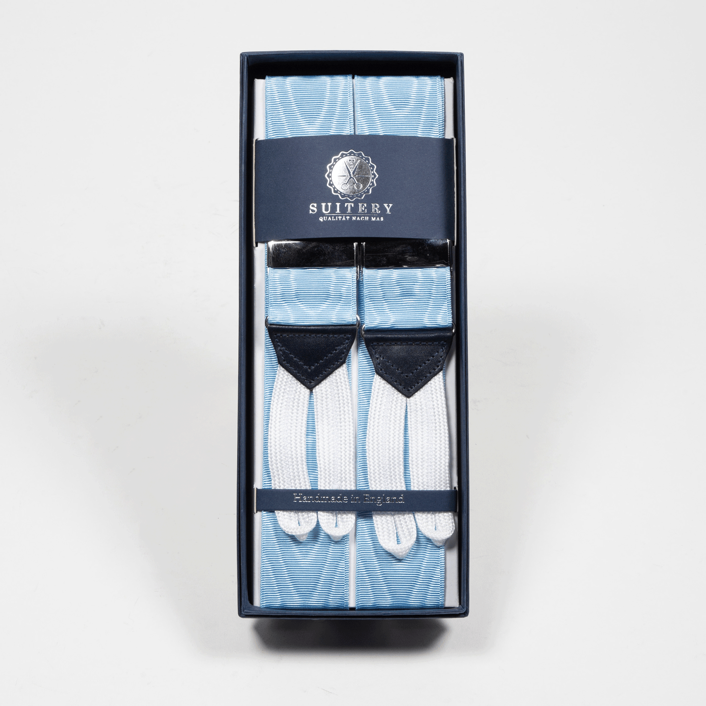 Geknöpfte Hosenträger breit Babyblue