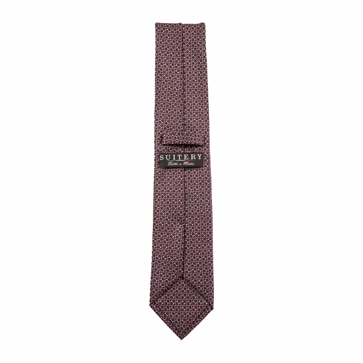 Krawatte Seide Print Chain Made in Italy Bordeaux