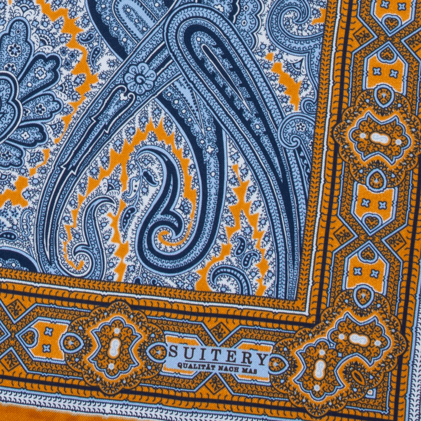 Einstecktuch Seide Paisley Orange Made in England