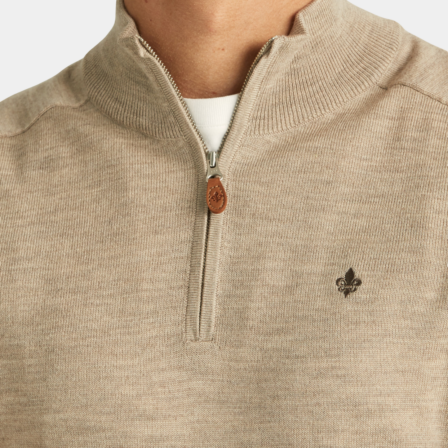 Morris Stockholm Half Zip einfaches Garn Sand