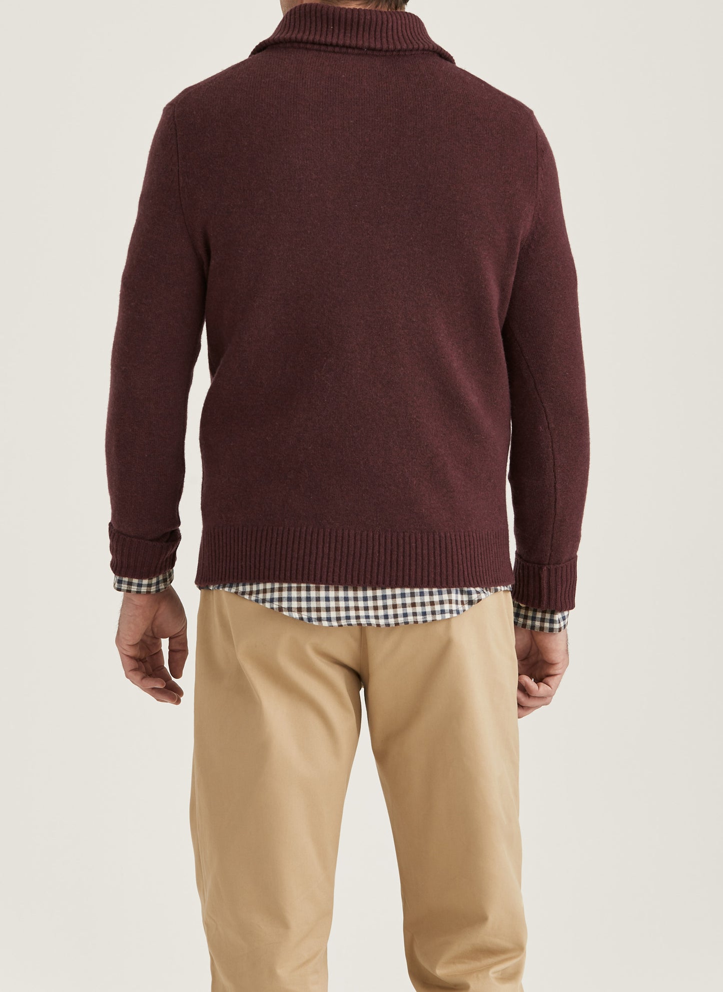 Half Zip doppeltes Garn Hertford Bordeaux