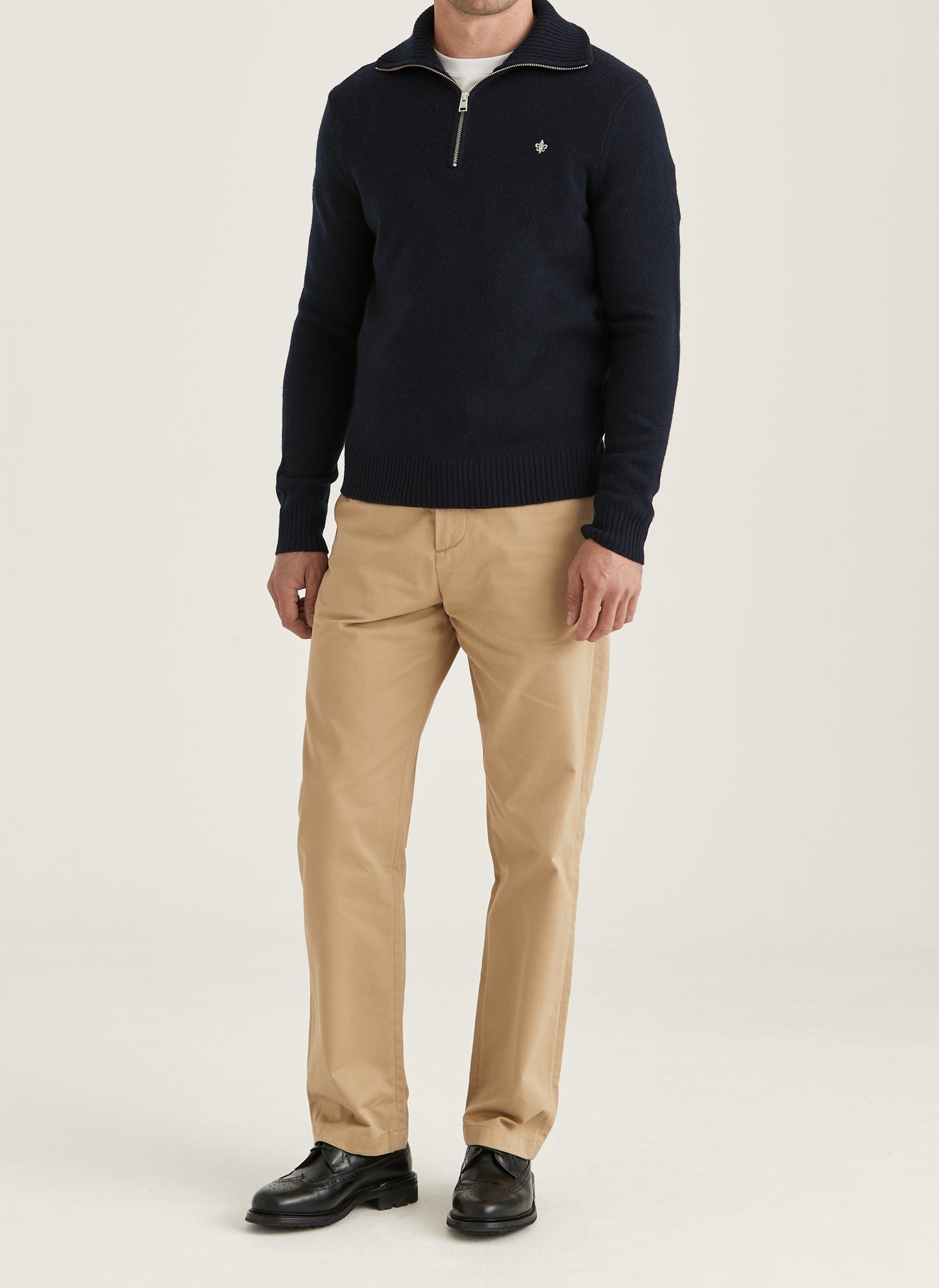 Half Zip doppeltes Garn Hertford Navy