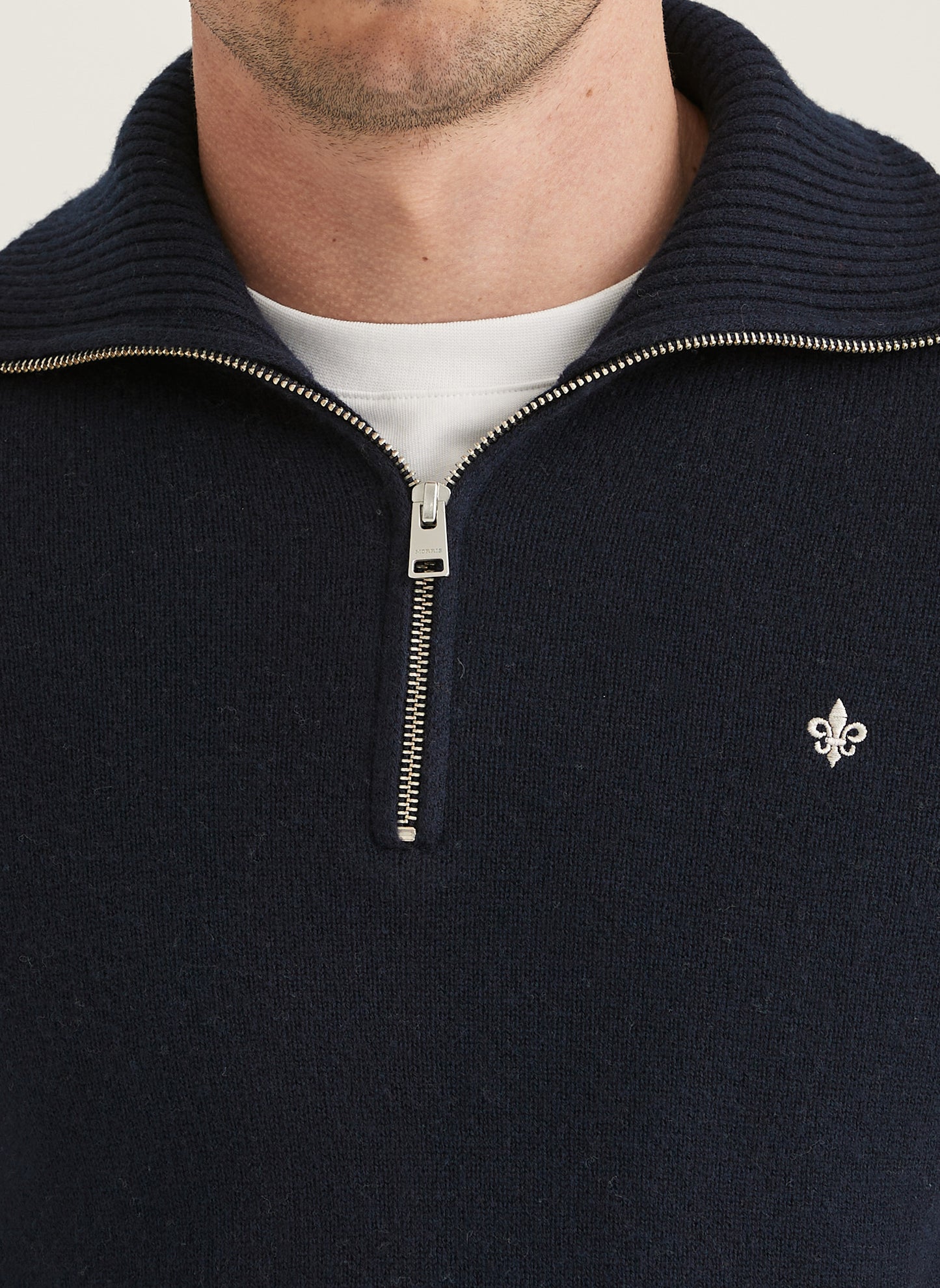 Half Zip doppeltes Garn Hertford Navy