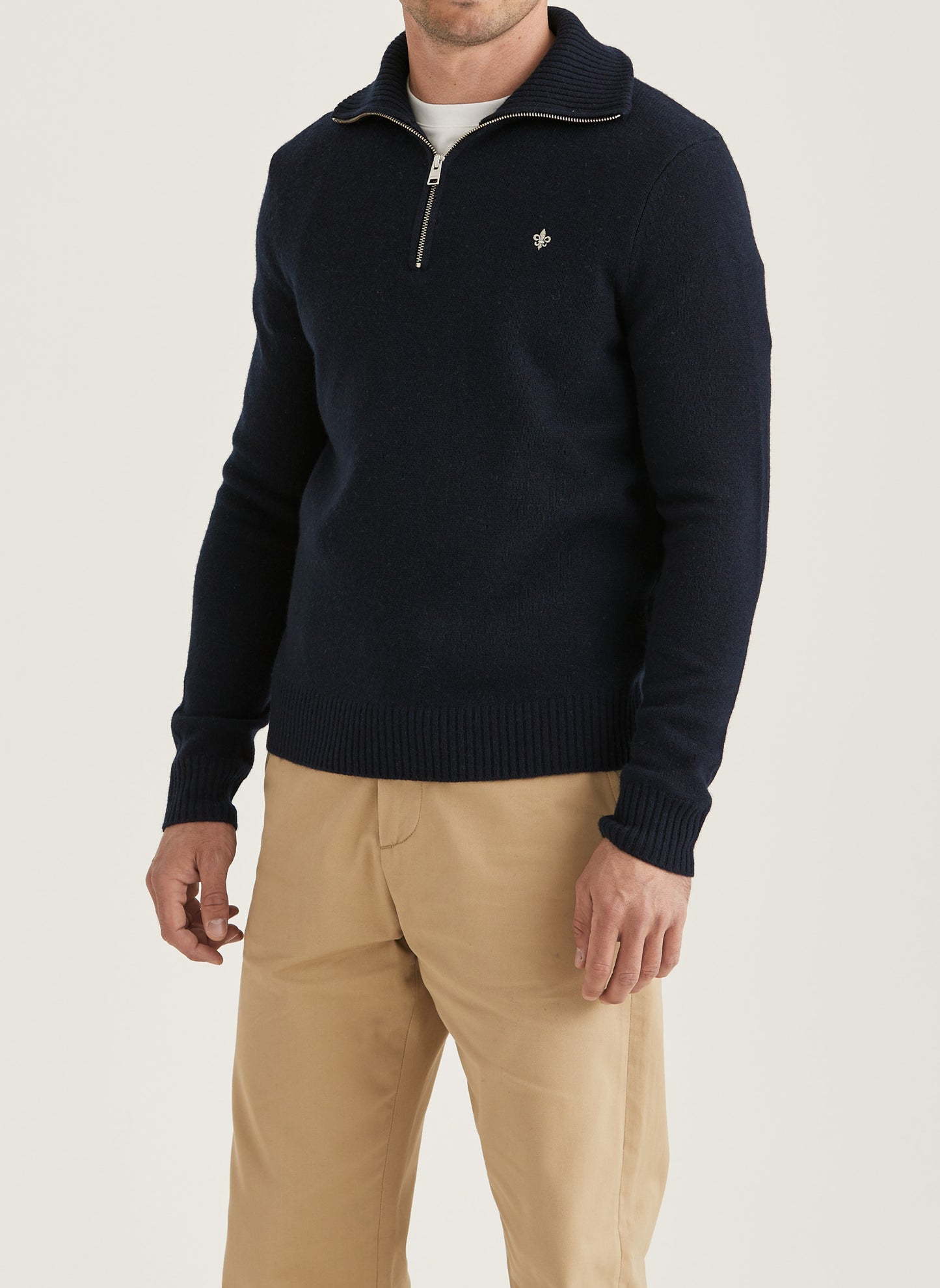 Half Zip doppeltes Garn Hertford Navy