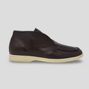Yanko Hightop Loafer genarbtes Leder Dark Brown