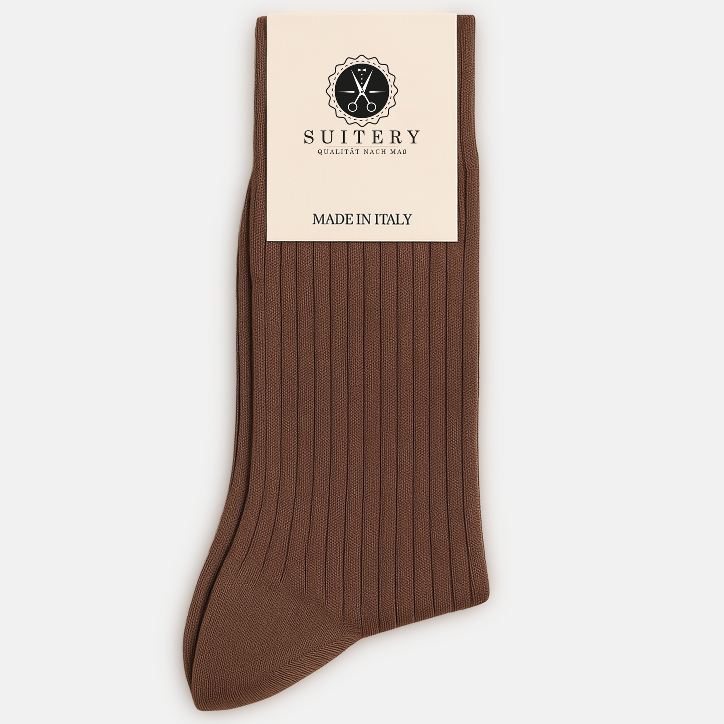 Anzugssocken Rib Dunkelbraun Suitery Made in Italy