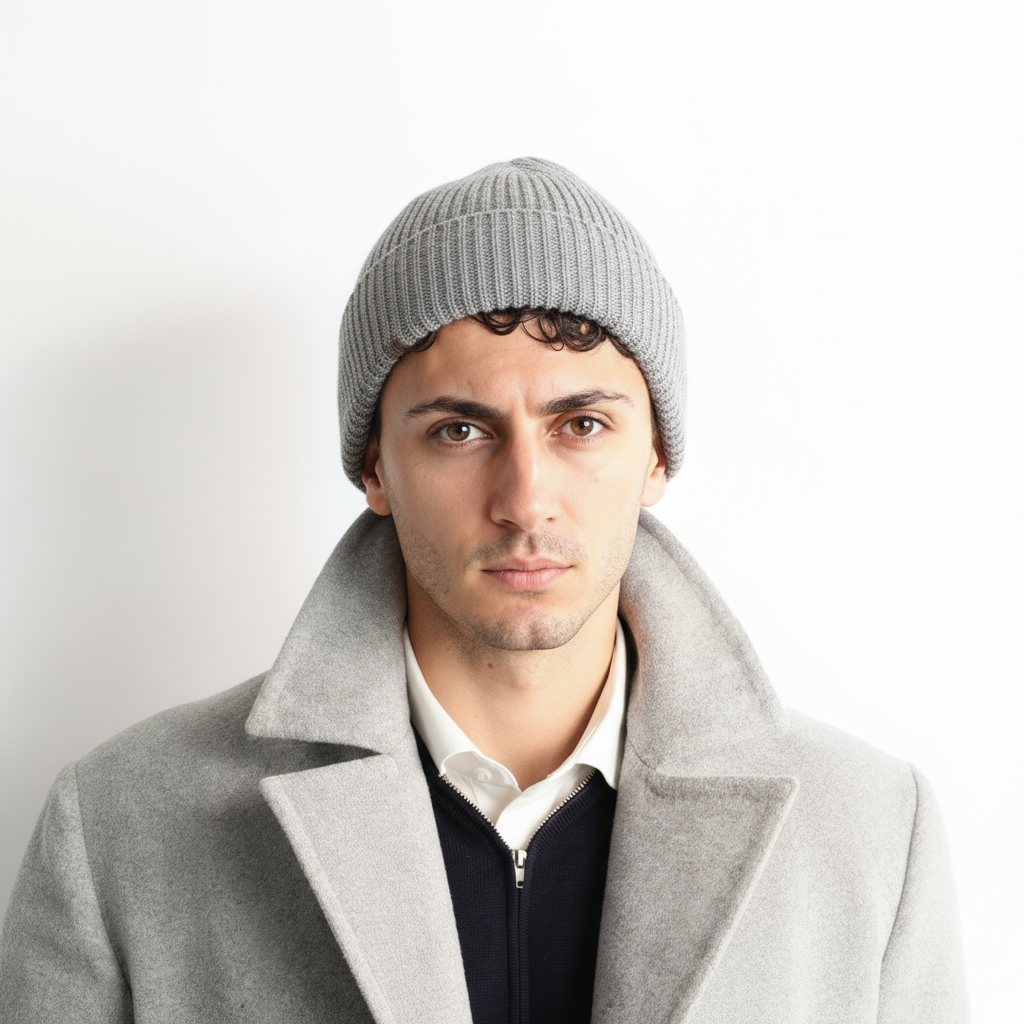 Kaschmir Beanie Hellgrau