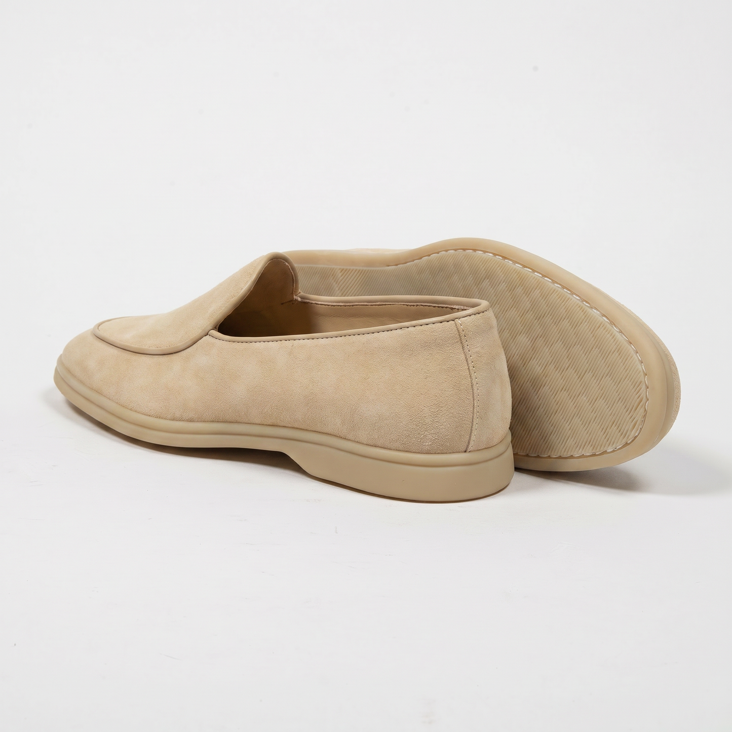 Belgian Loafer Velours Leder Beige
