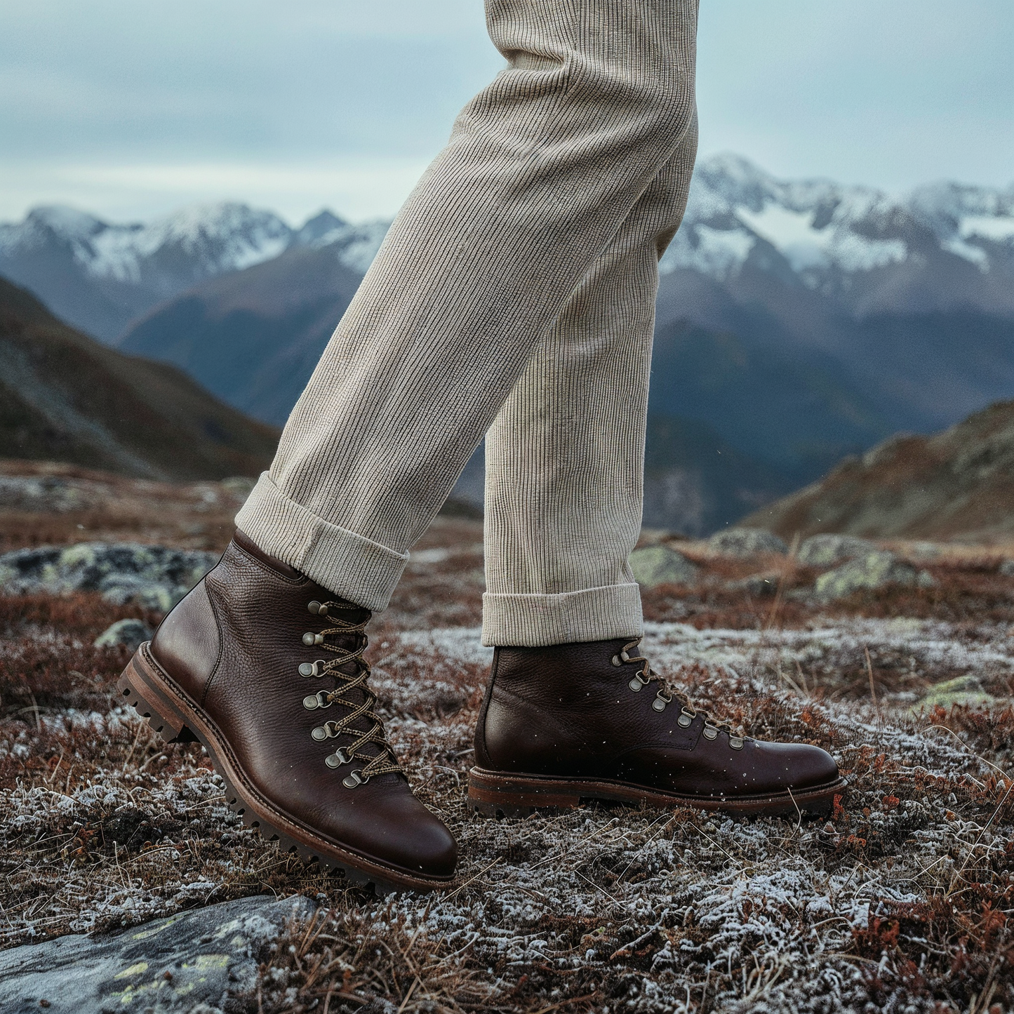 Bergsteiger Boots Dunkelbraun