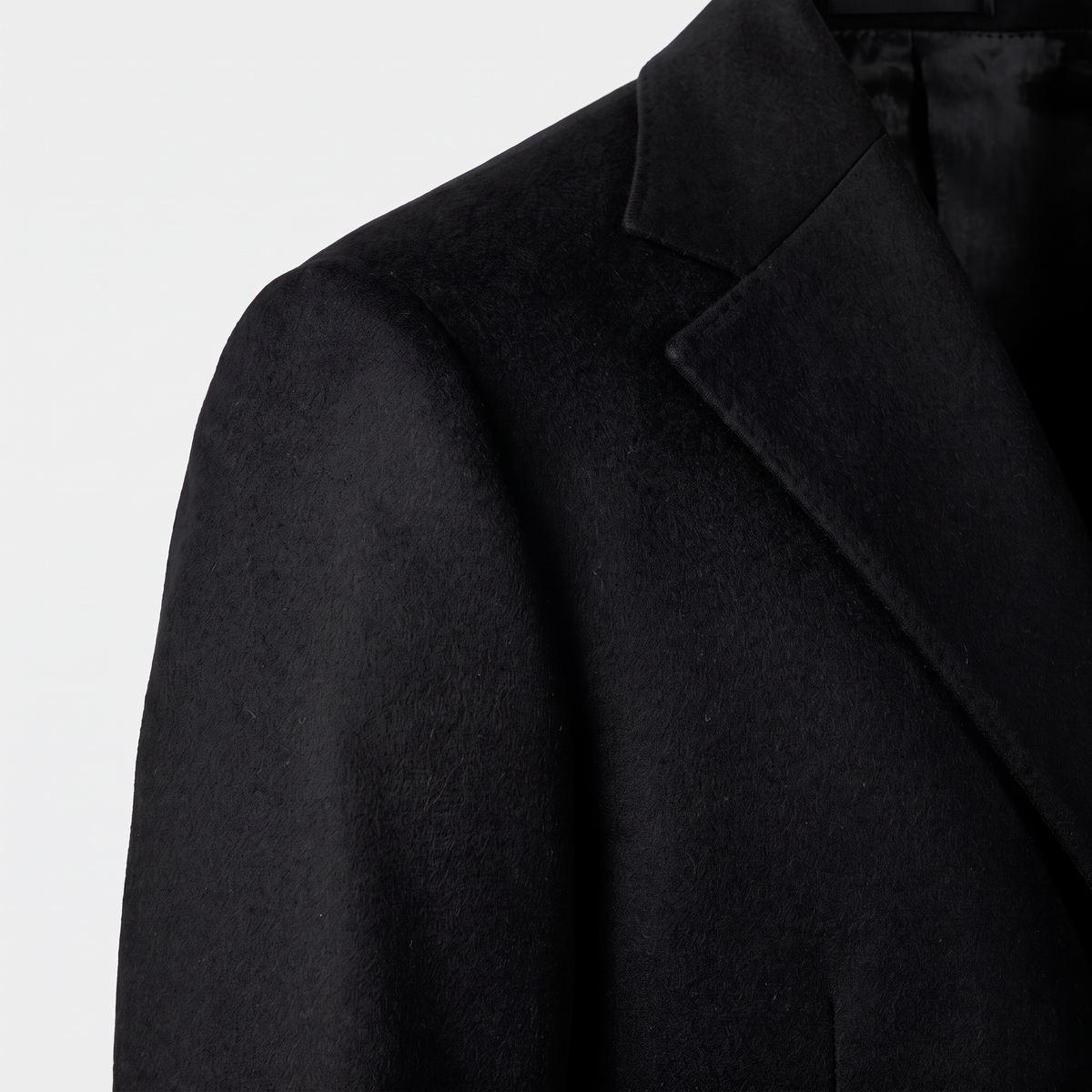 Wollmantel Schwarz Einreihig Made in Italy