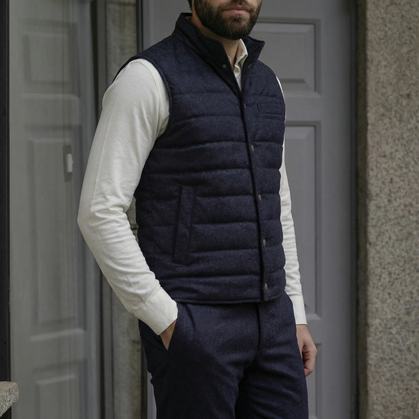 Steppweste Navy Daune Vitale Barberis Canonico