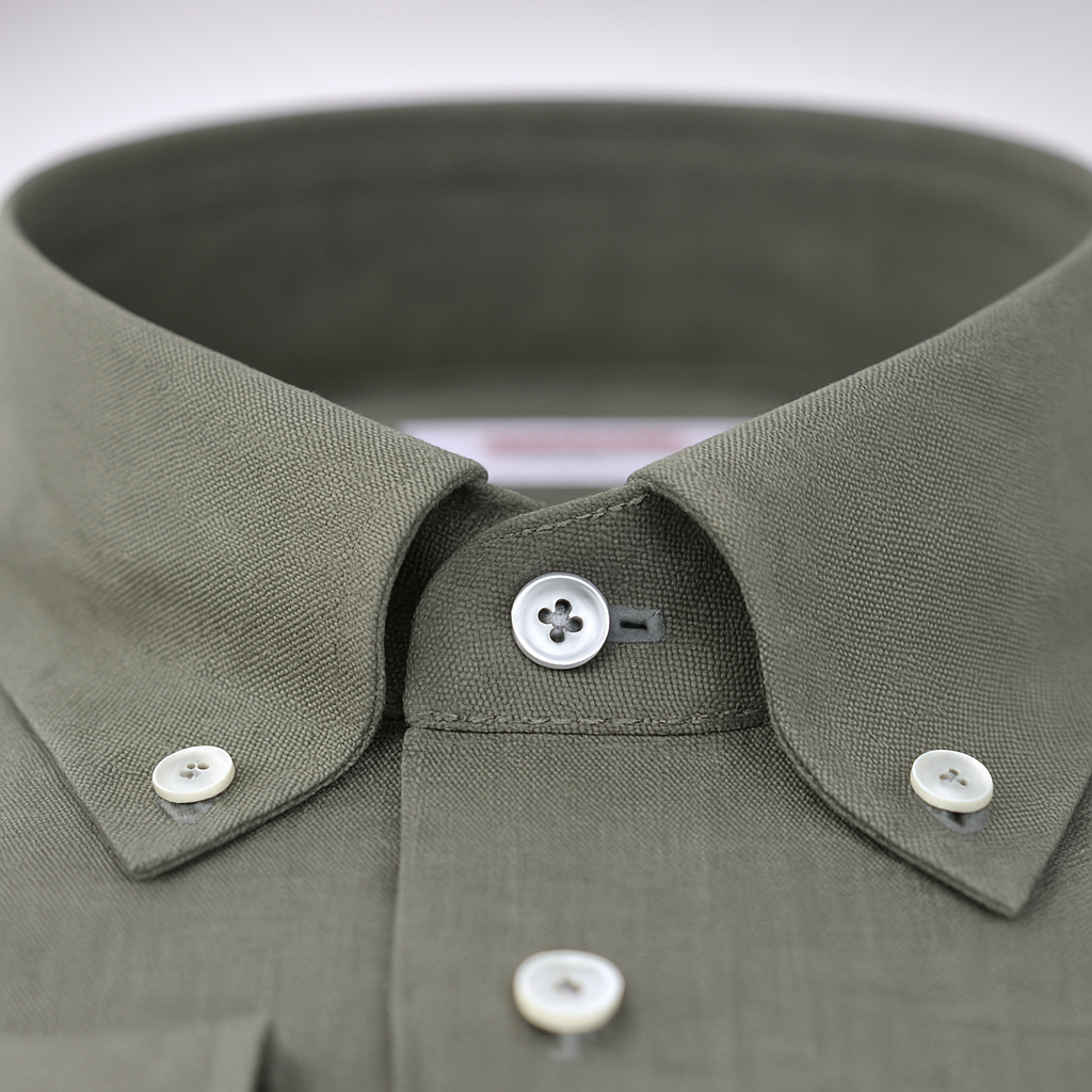 Leinenhemd Grün Cordone Button Down